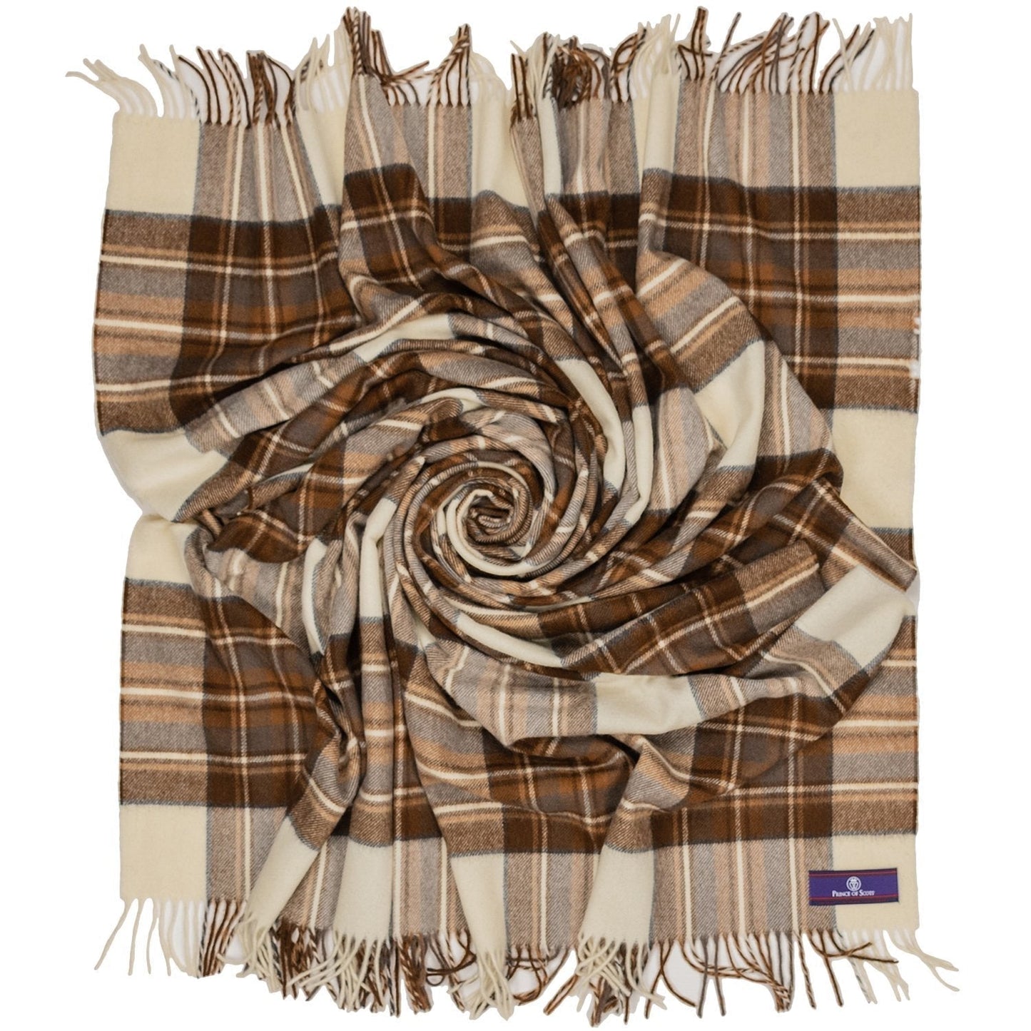 Prince of Scots Merino Wool Throw - Natural Dress Stewart