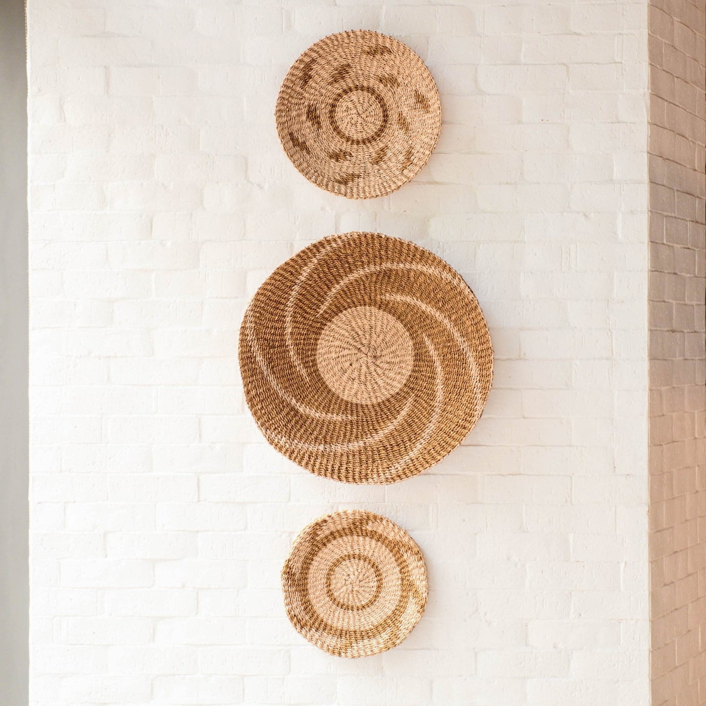 Natural + Brown Wall Baskets, Small