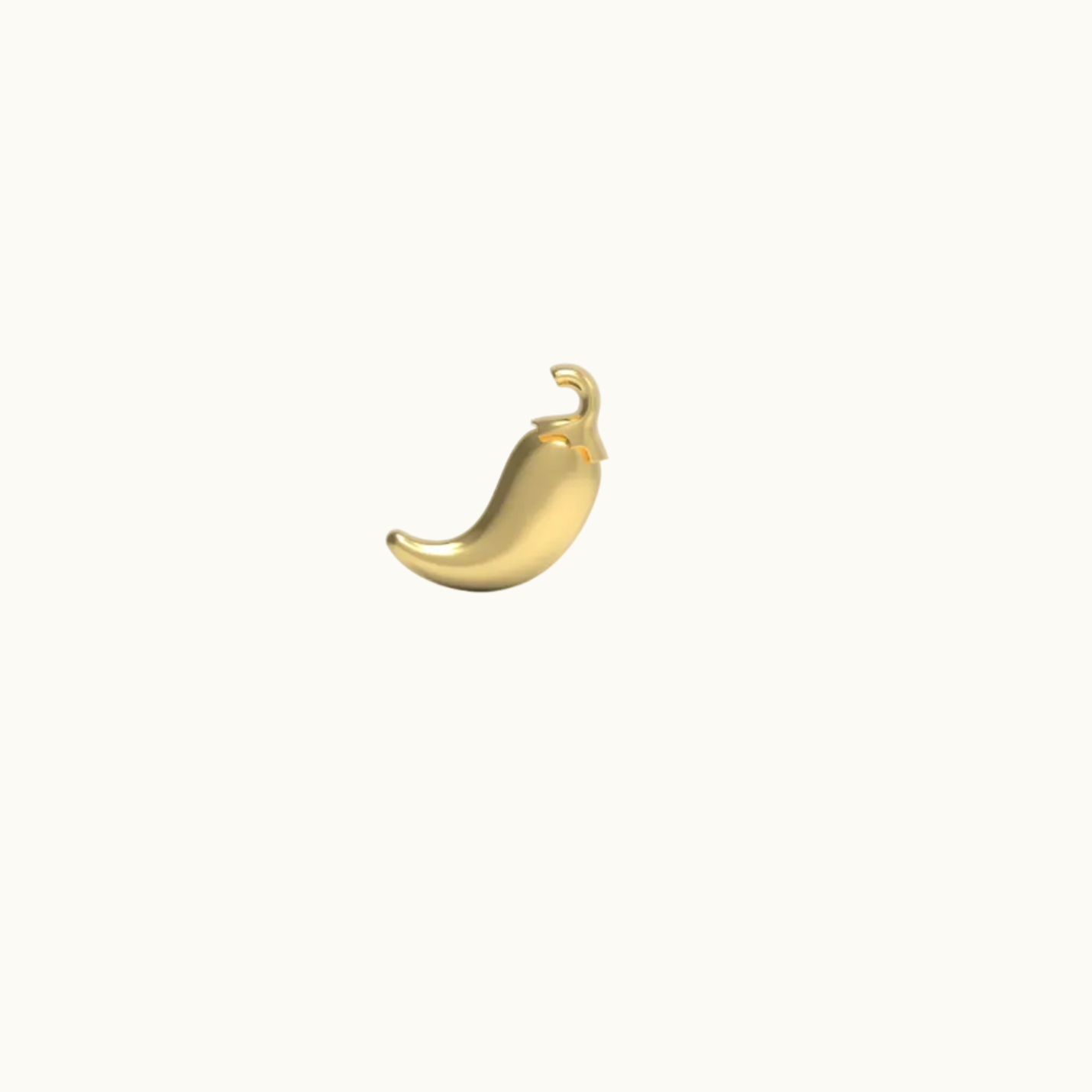 14K Yellow Gold Chili Stud