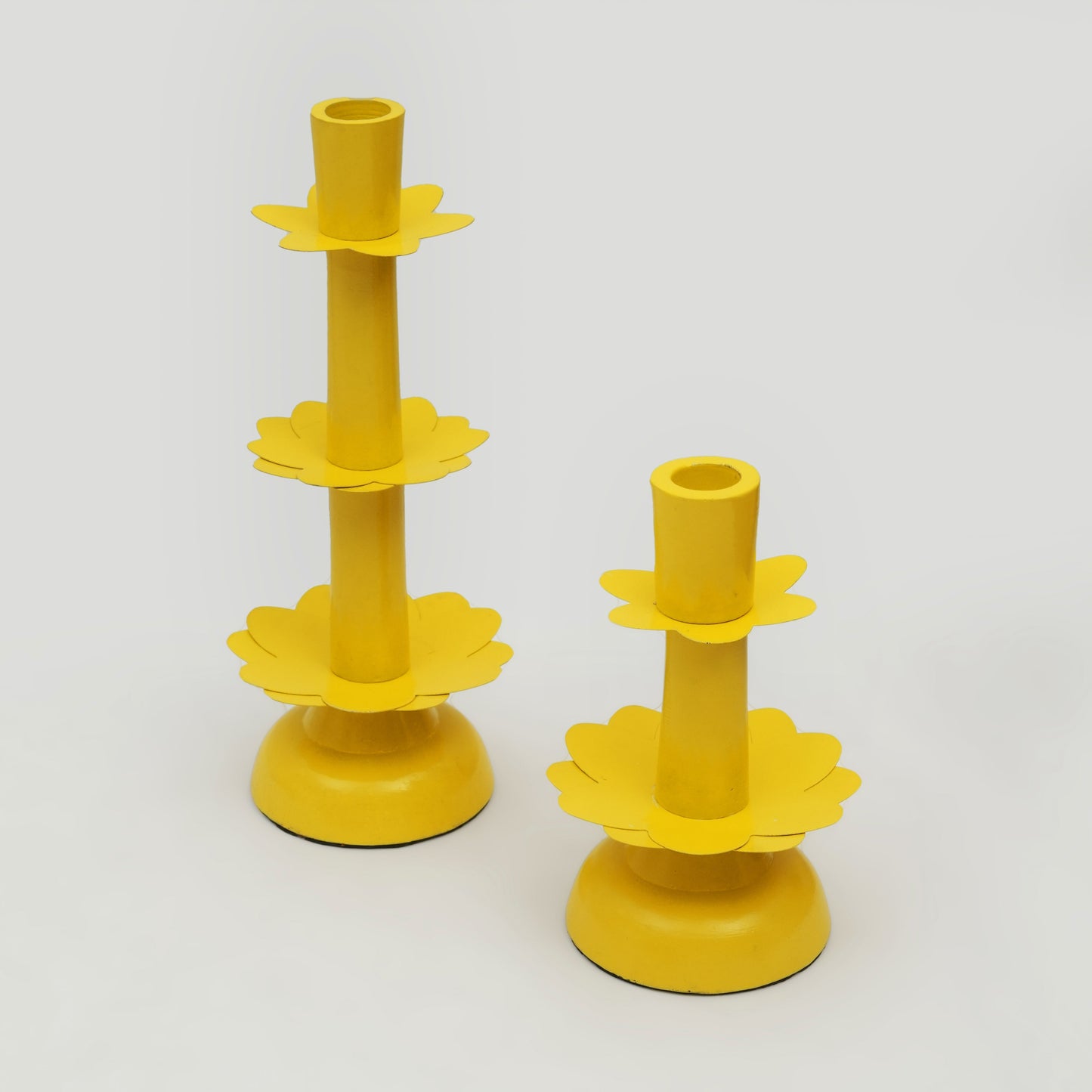 Lotus Bloom Tapered Aluminum Candleholder