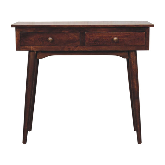 Solid Wood California Walnut Hallway 2-Drawer Console Table
