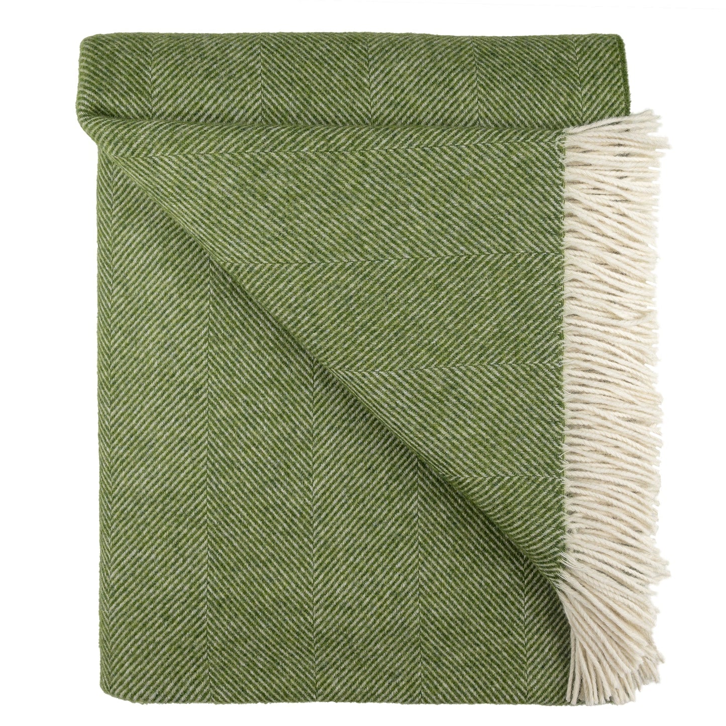 Southampton Home Shetland Lambswool Herringbone Throw – Evergreen