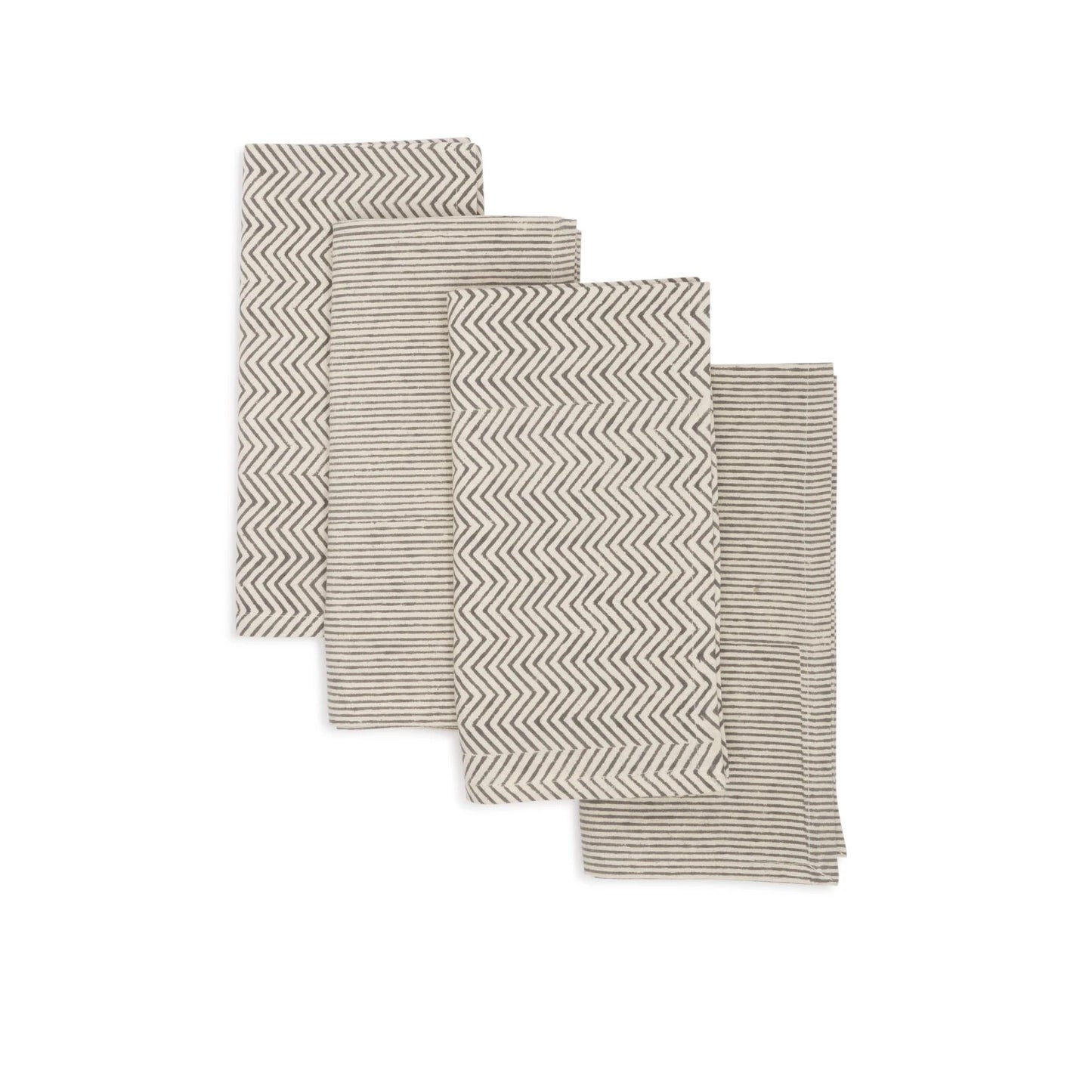 Hand Block Printed Cotton Napkins, Set of 4 | 18″×18″ | Fair trade | Axis
