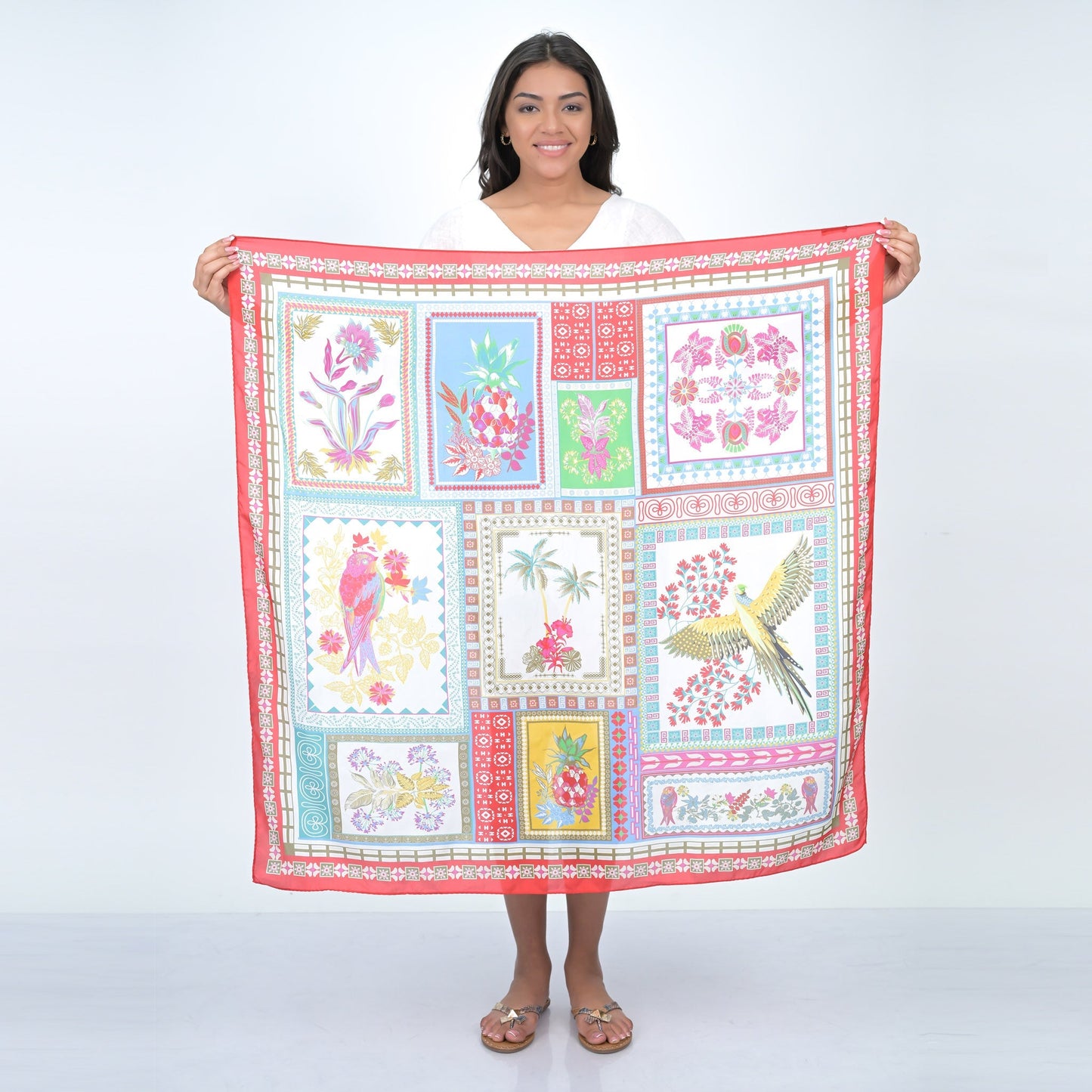Pine Flamingo Scarf - Red