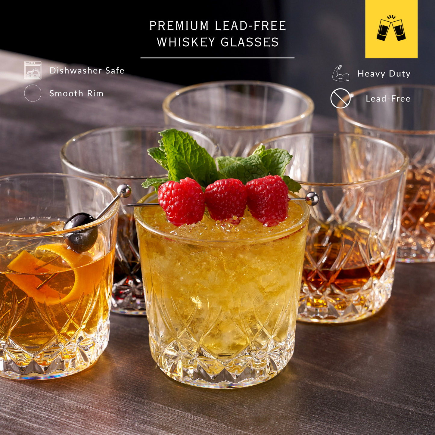 Whiskey Sour Old Fashioned Glasses Tumblers