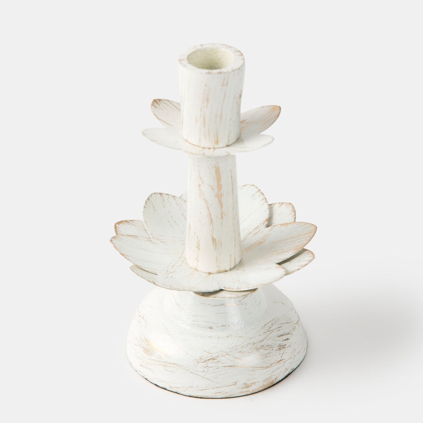 Lotus Bloom Tapered Aluminum Candleholder