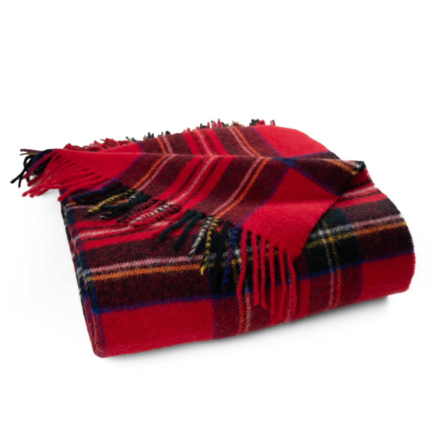 Highland Tweeds Shetland Lambswool Throw - Royal Stewart