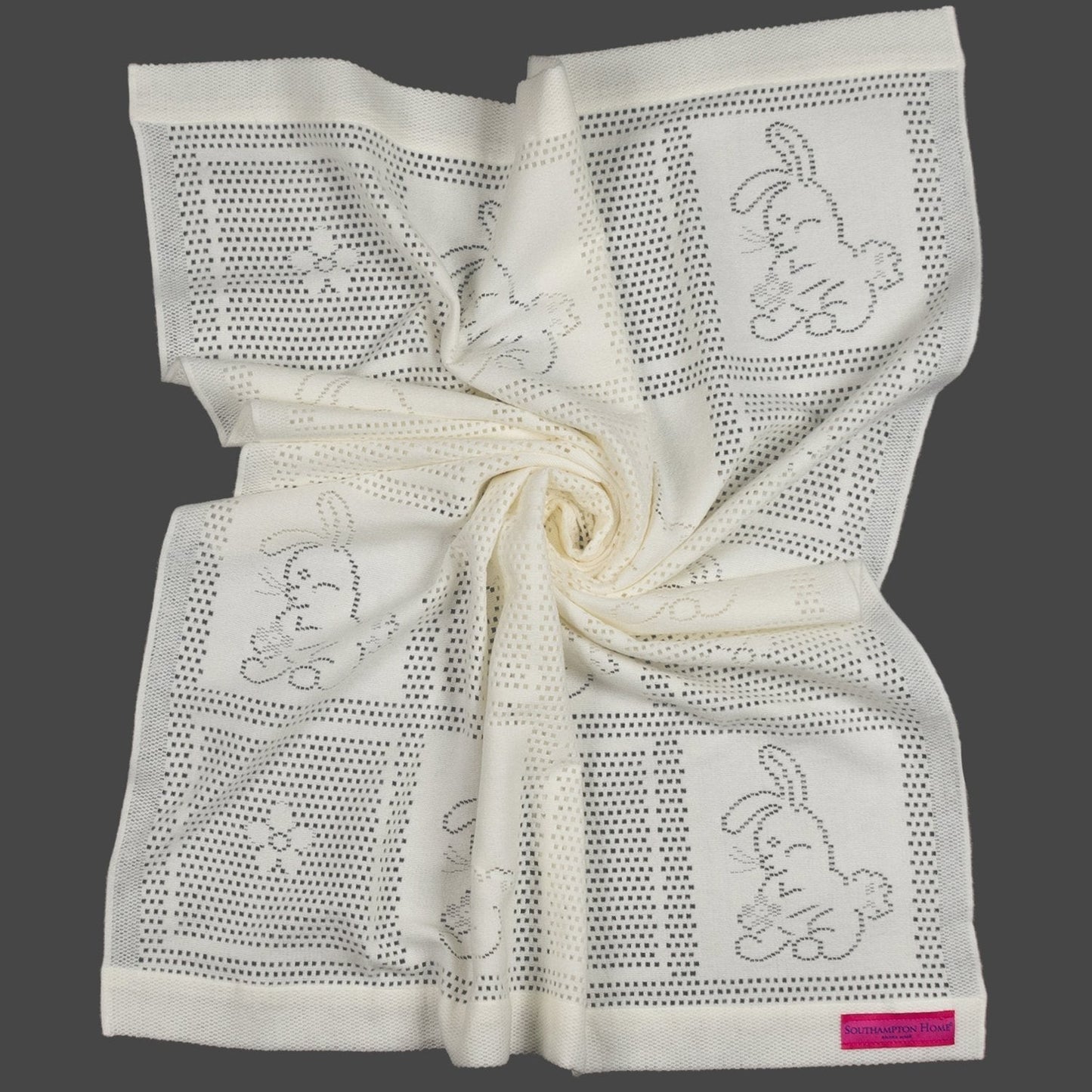 Southampton Home Lace Weave Bunny Baby Blanket - Ivory
