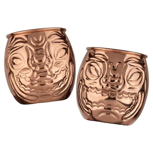 Happy/Sad Copper Barrel Tiki Mug