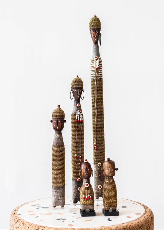 Gold Beaded African Namji Doll