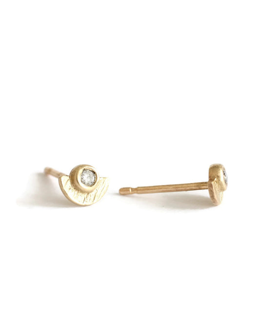 14K yellow gold sunshine diamond studs
