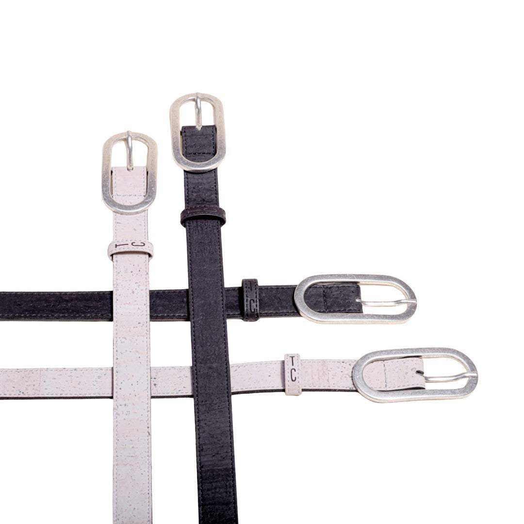 Vegan Cork Leather Women's Belt (Gray)