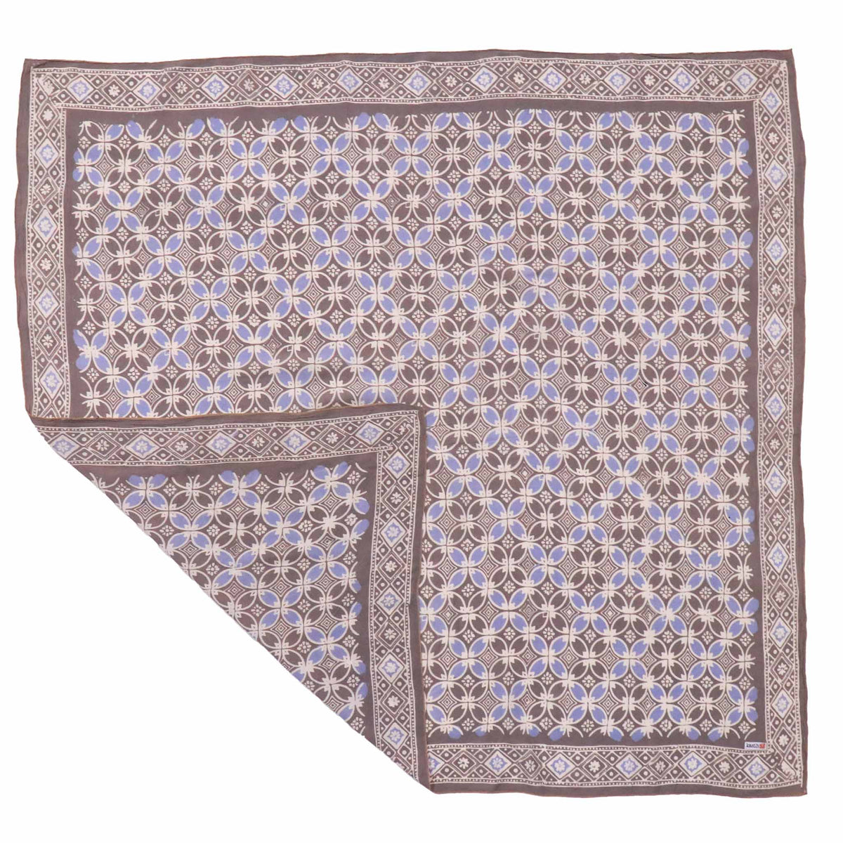 Large 39" Hand Dyed Batik Bandana Charcoal Gray, Size XL Scarf, Oversized