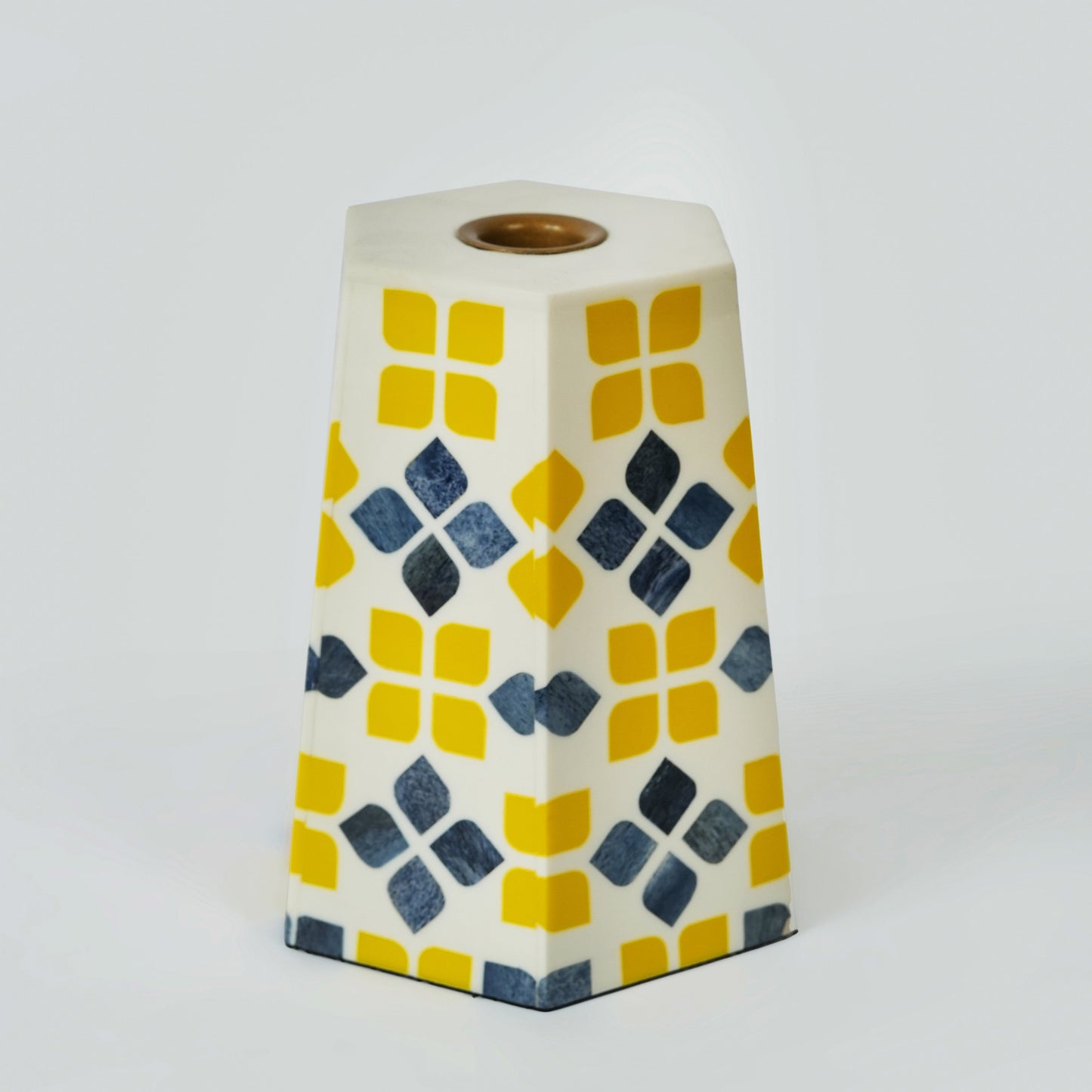 Marigold Mosaic Bone Inlay Candleholder