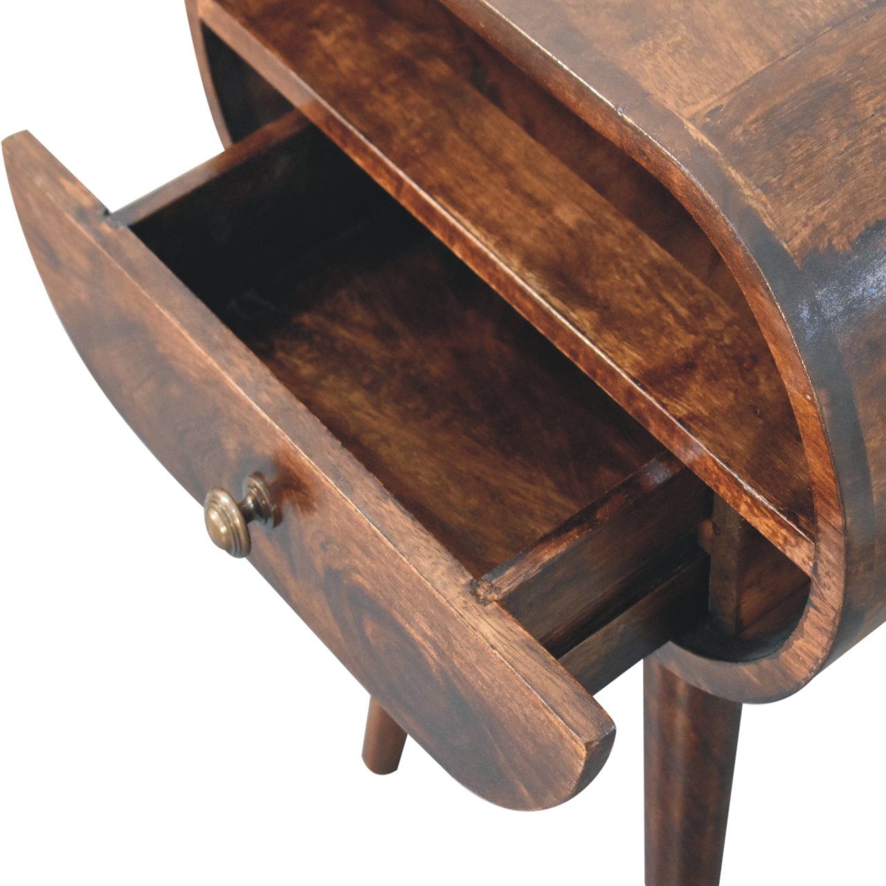 Solid Wood California Walnut Circular Bedside Table