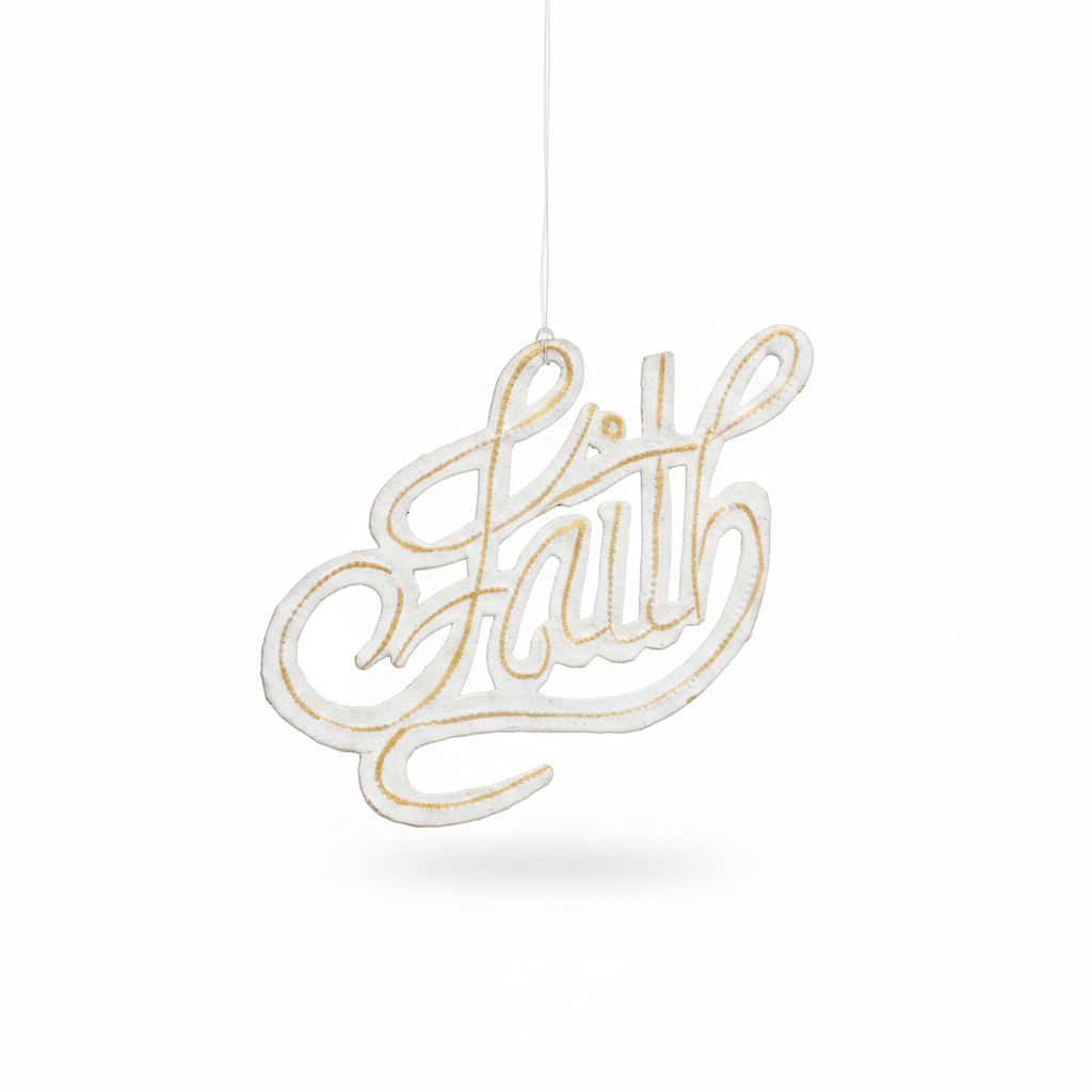 White Faith Ornament