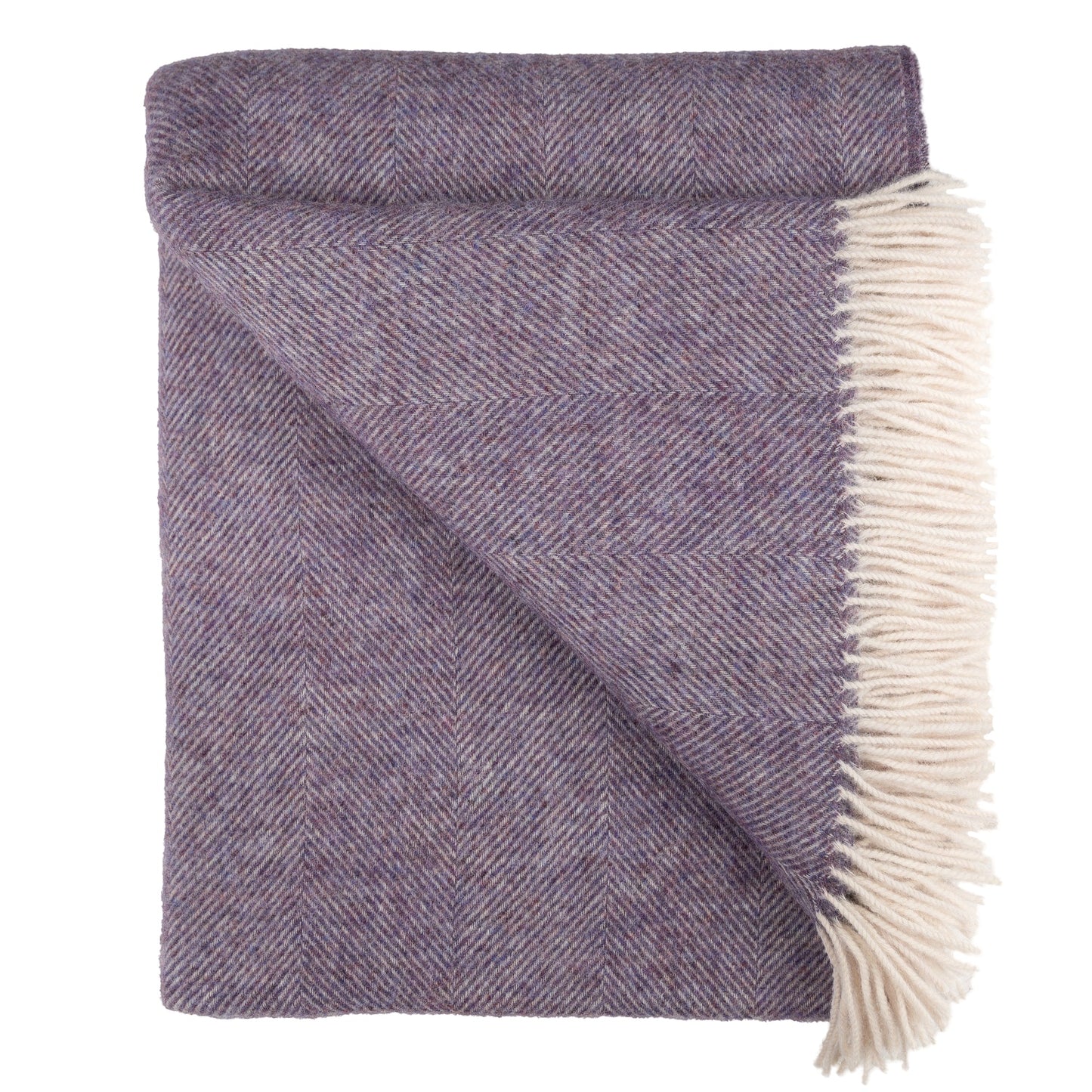 Southampton Home Shetland Lambswool Herringbone Throw – Lavender