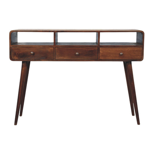 Solid Wood Three Drawer Console Table