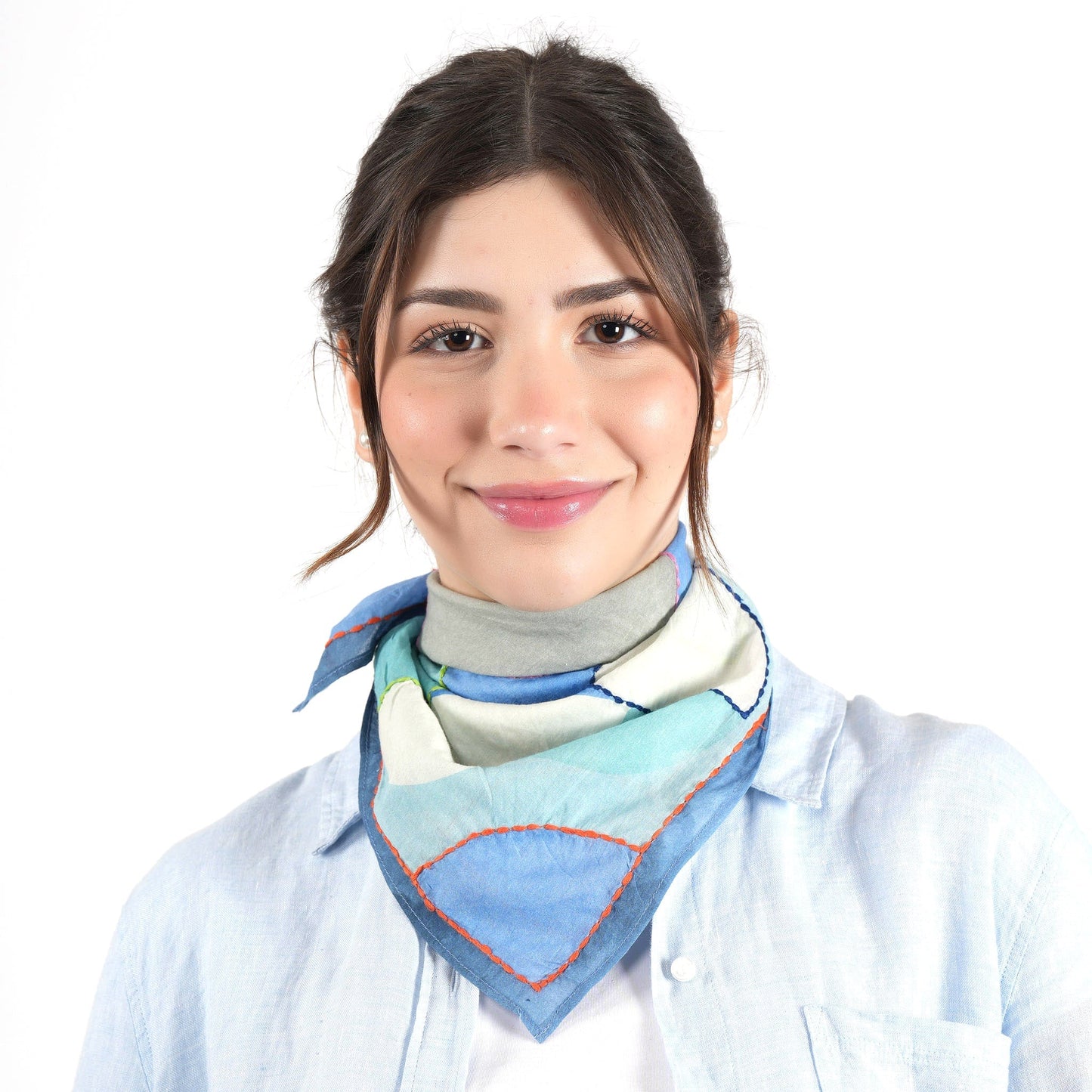 Prism Flower Bandana - Blue