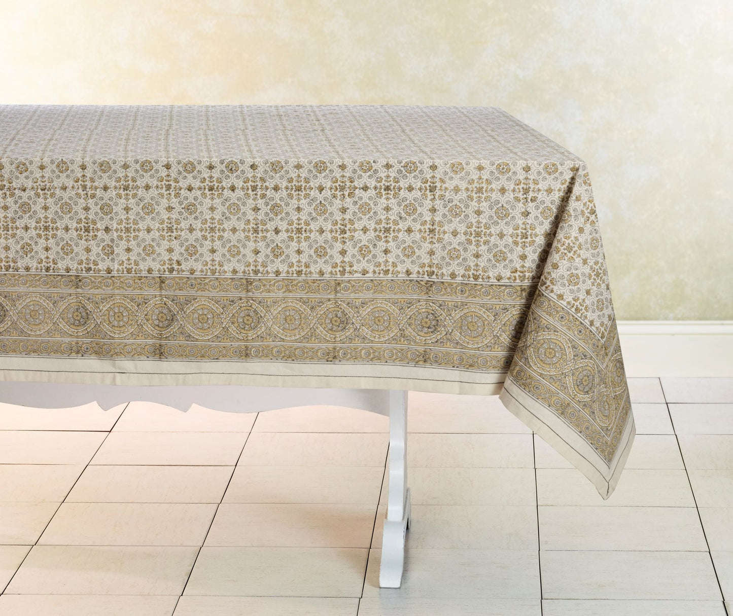 Hand Block Printed Cotton Tablecloth | Kora Cotton | Fair Trade | BREAZEALE