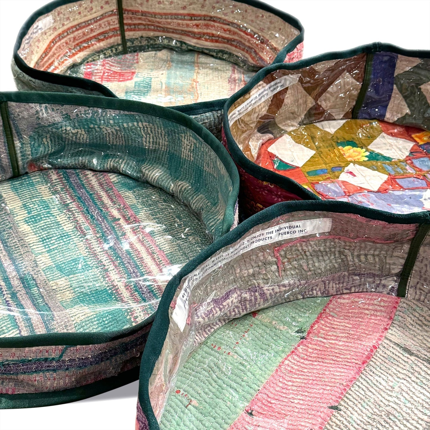 Vintage Kantha Quilt Pet Bed with Cushion
