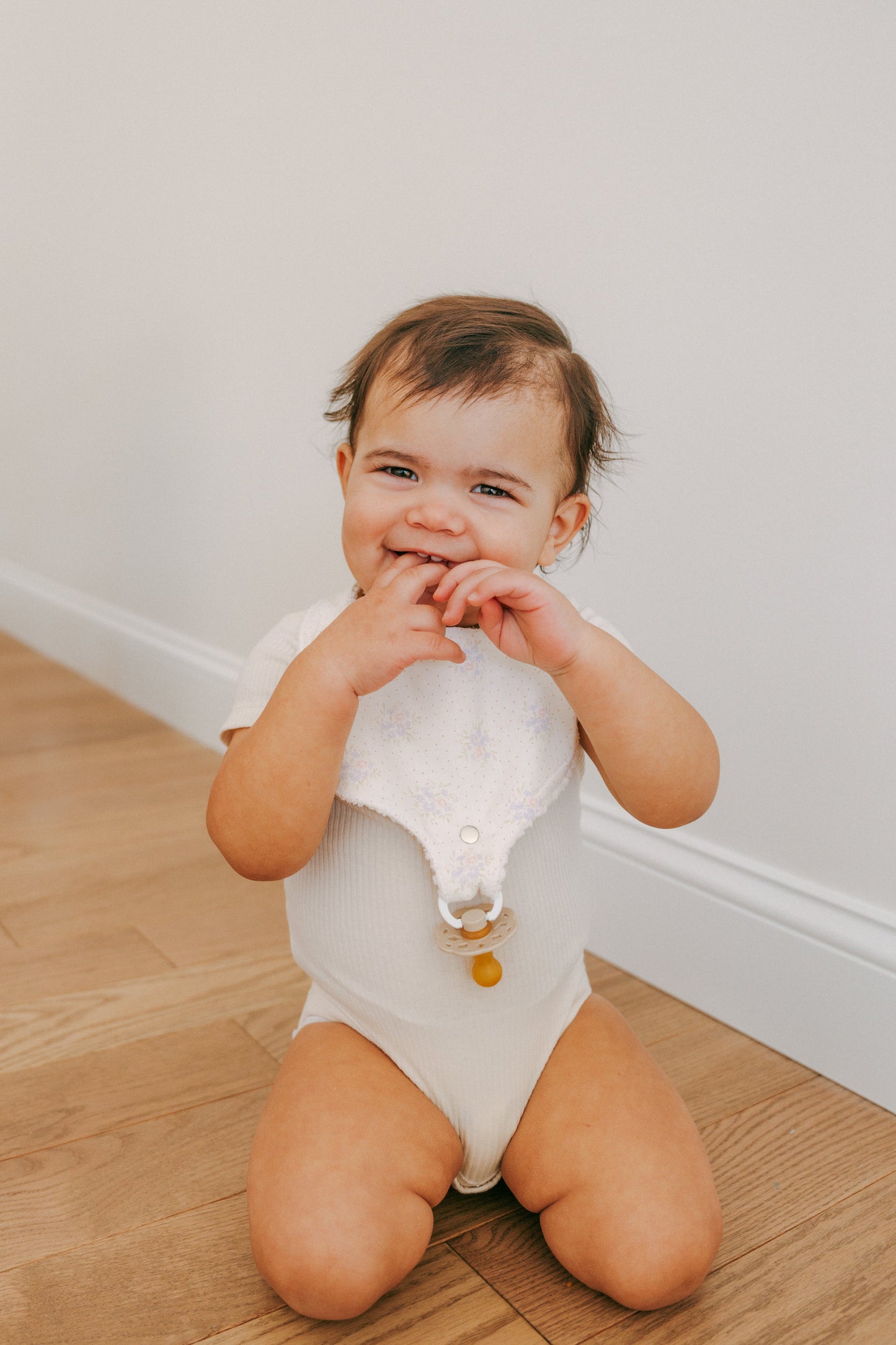 Soothe & Snap Pacifier Bib | Petite Meadow Dots