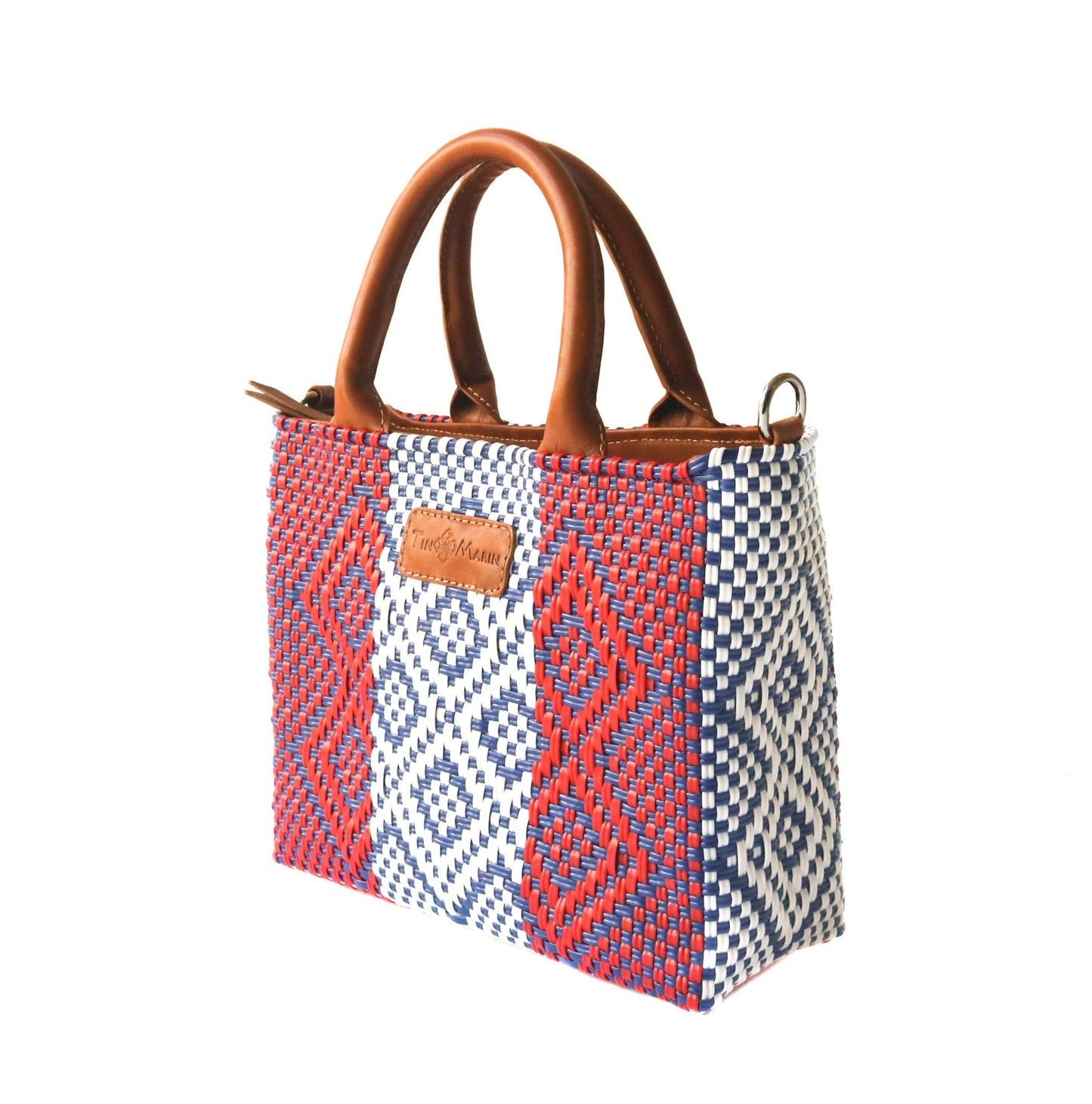 Piruli Small Woven Crossbody with Leather