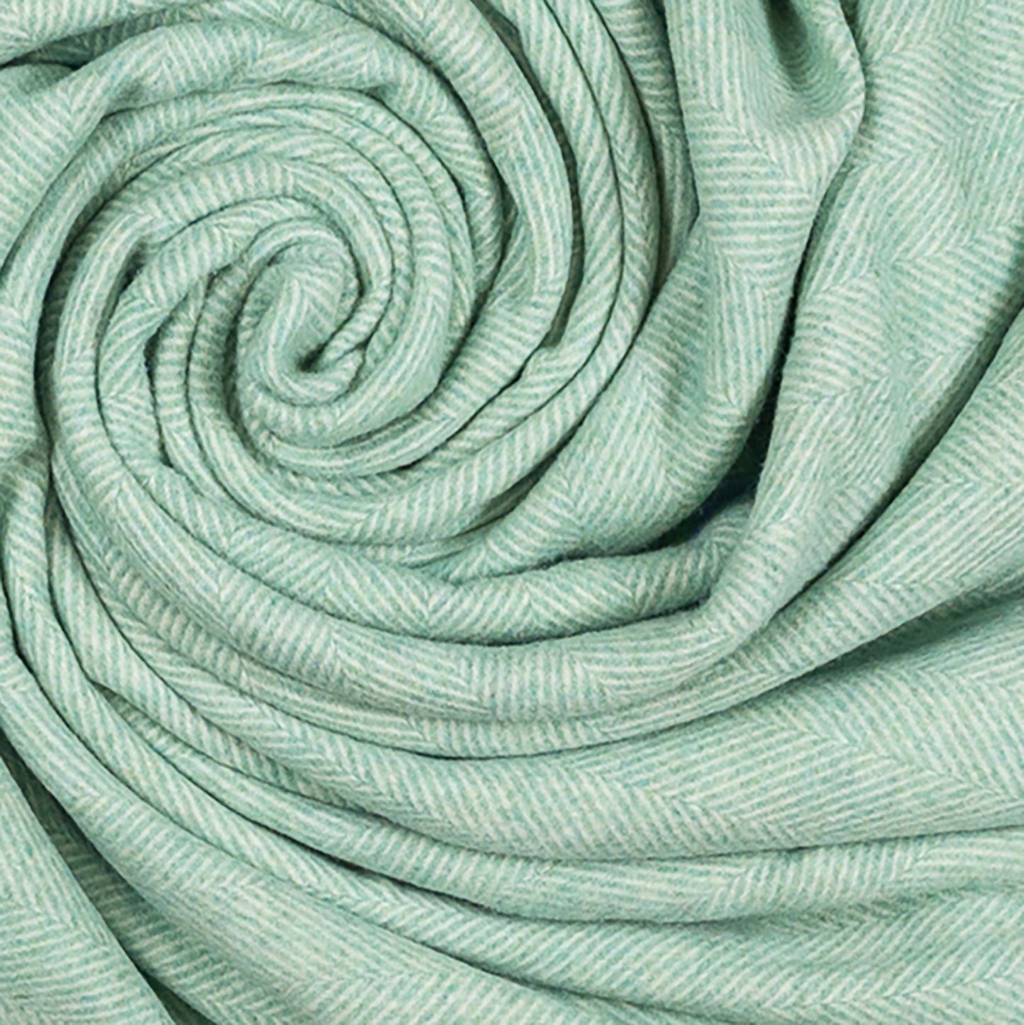 Southampton Home Merino Wool Herringbone Throw - Sea Glass