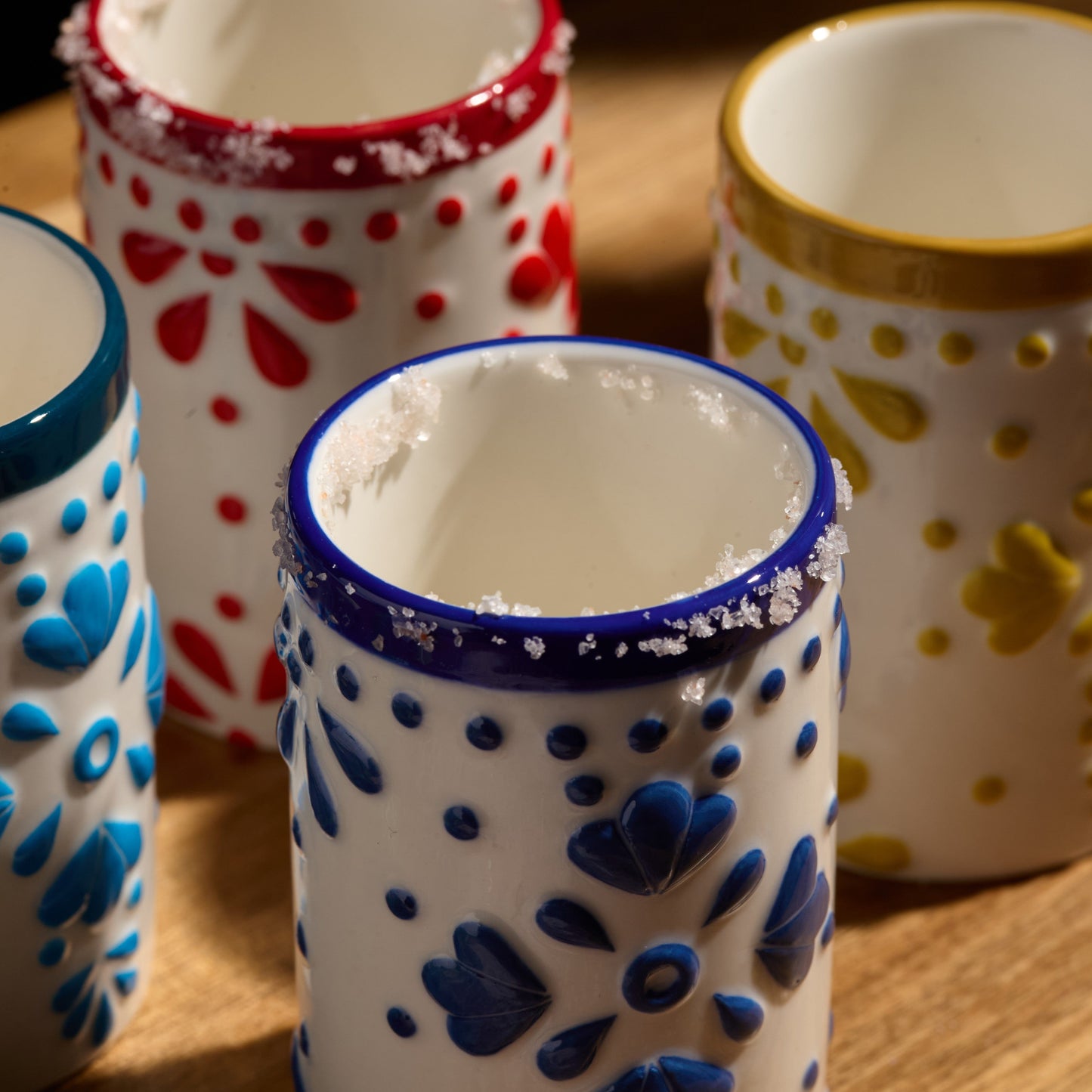 Talavera Floral Ceramic Shot Glasses (3oz)