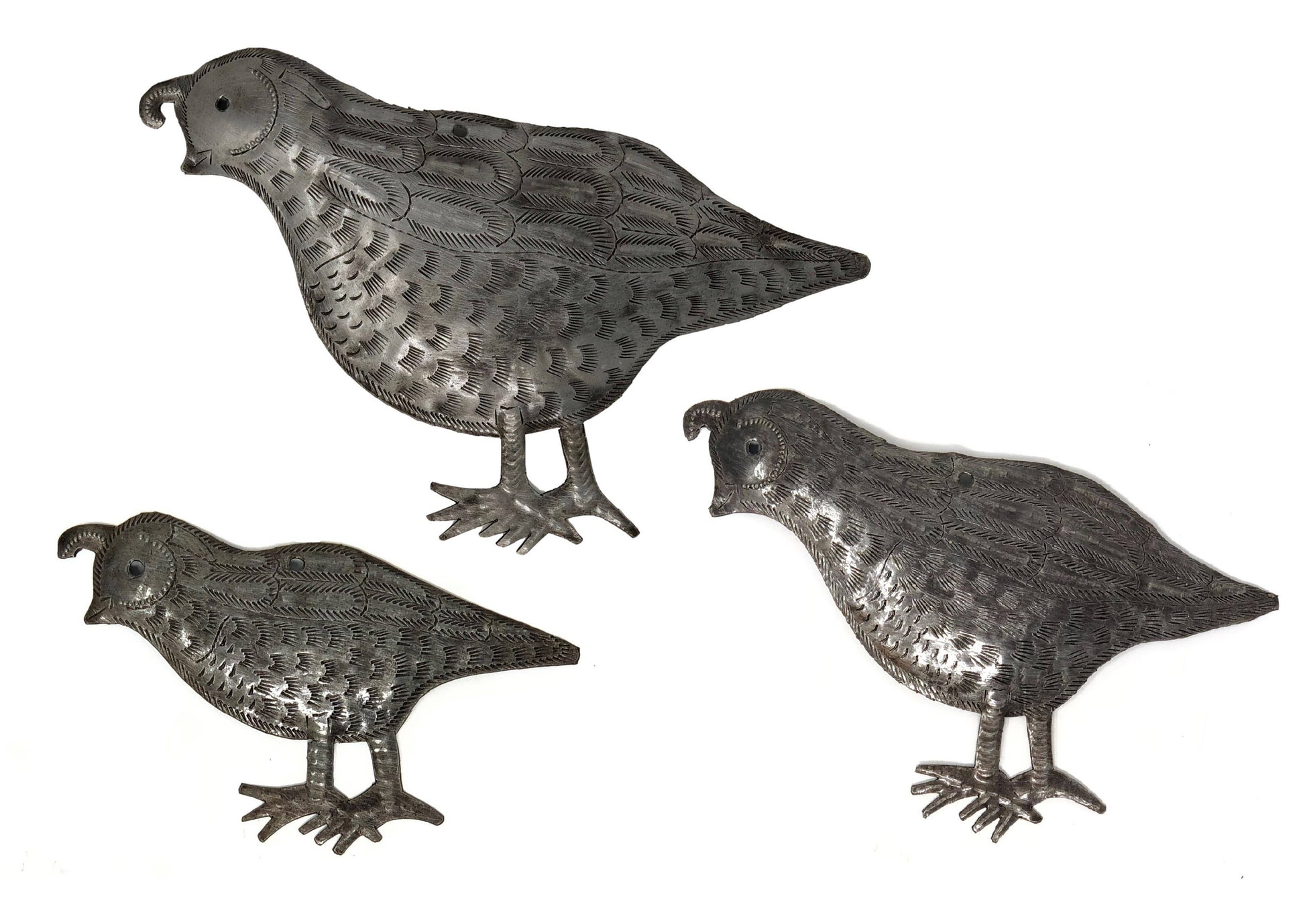 Quail, Covey, Handmade in Haiti Wall Decor Quail 10" x 7"
