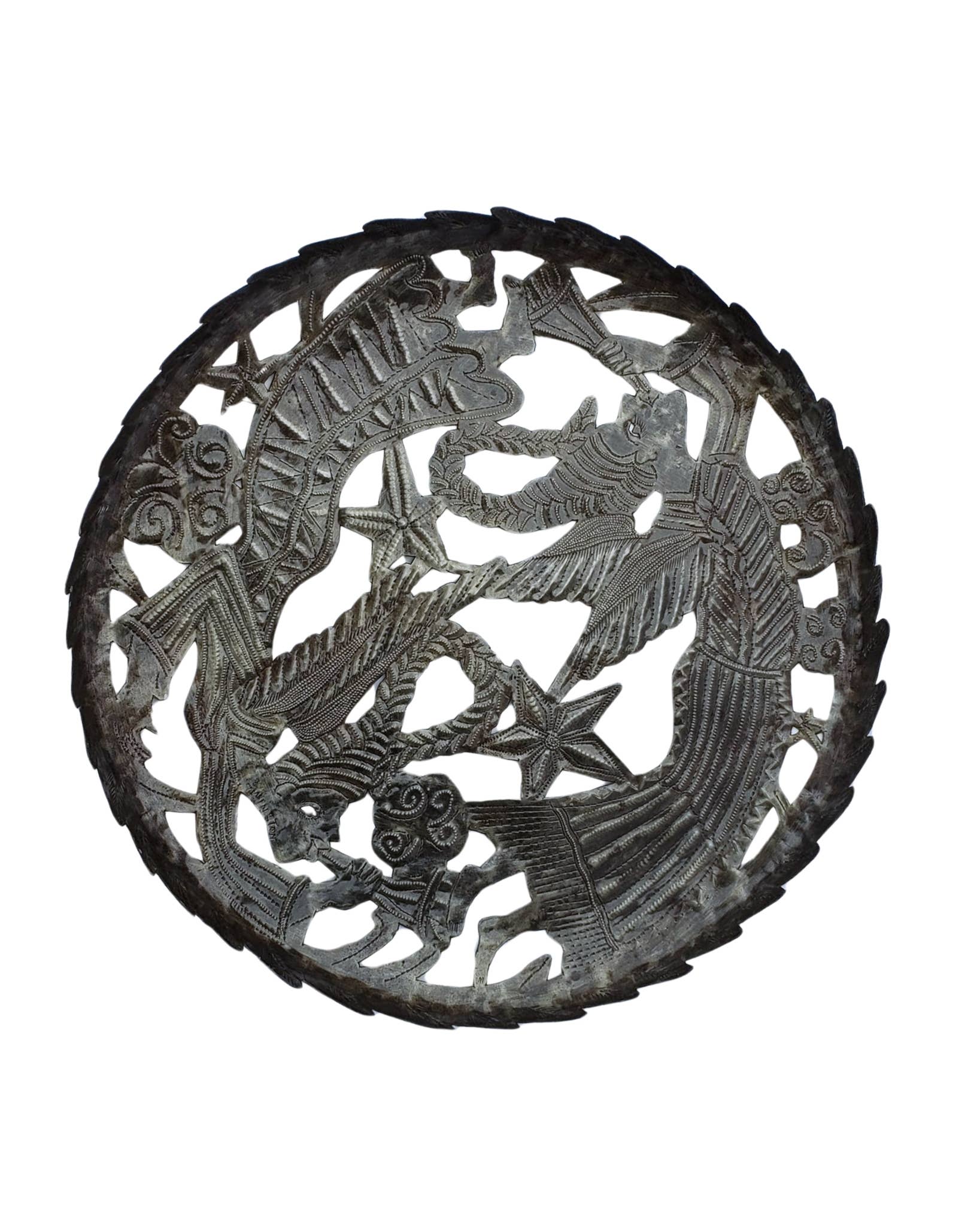 16" Metal Fruit Bowl, Angel Design, Home Decor