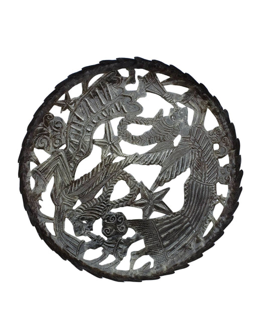 16" Metal Fruit Bowl, Angel Design, Home Decor