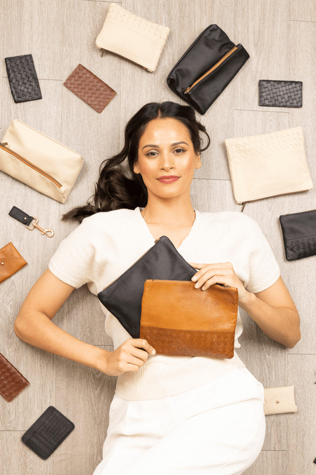 Large Pouch, Key Chain & Slim ID Bundle - Cognac