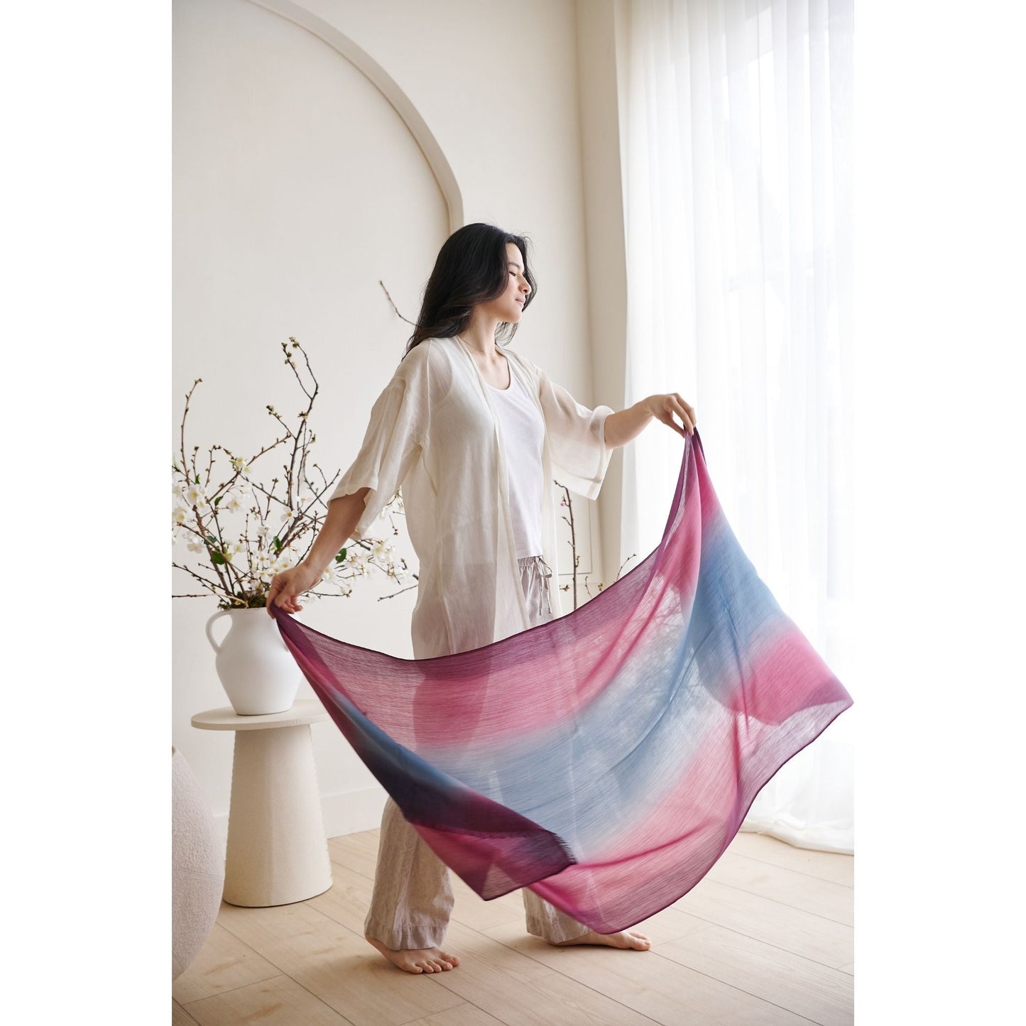 Iris Cashmere Merino Handloom Scarf