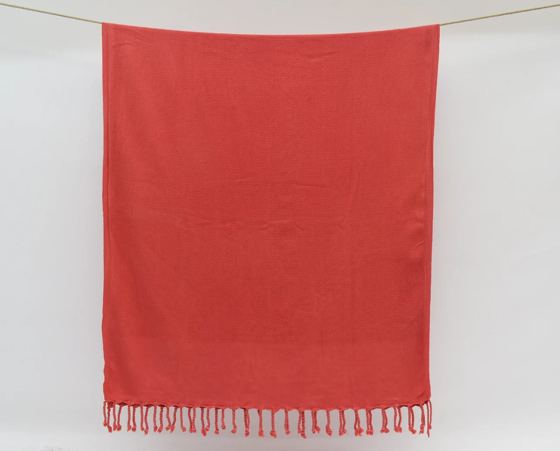 Poppy Stone-Washed Towel/Throw Blanket