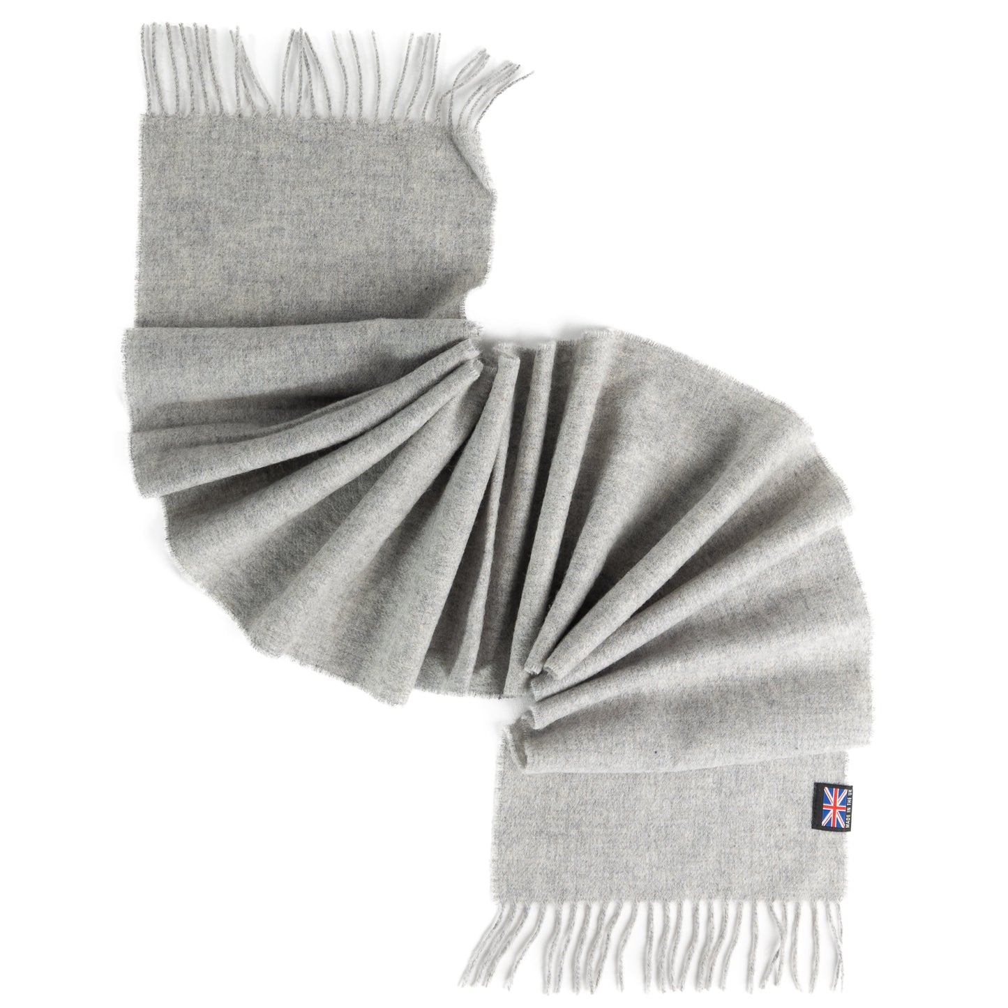 Prince of Scots Fringed Merino Wool Scarf (Silver)