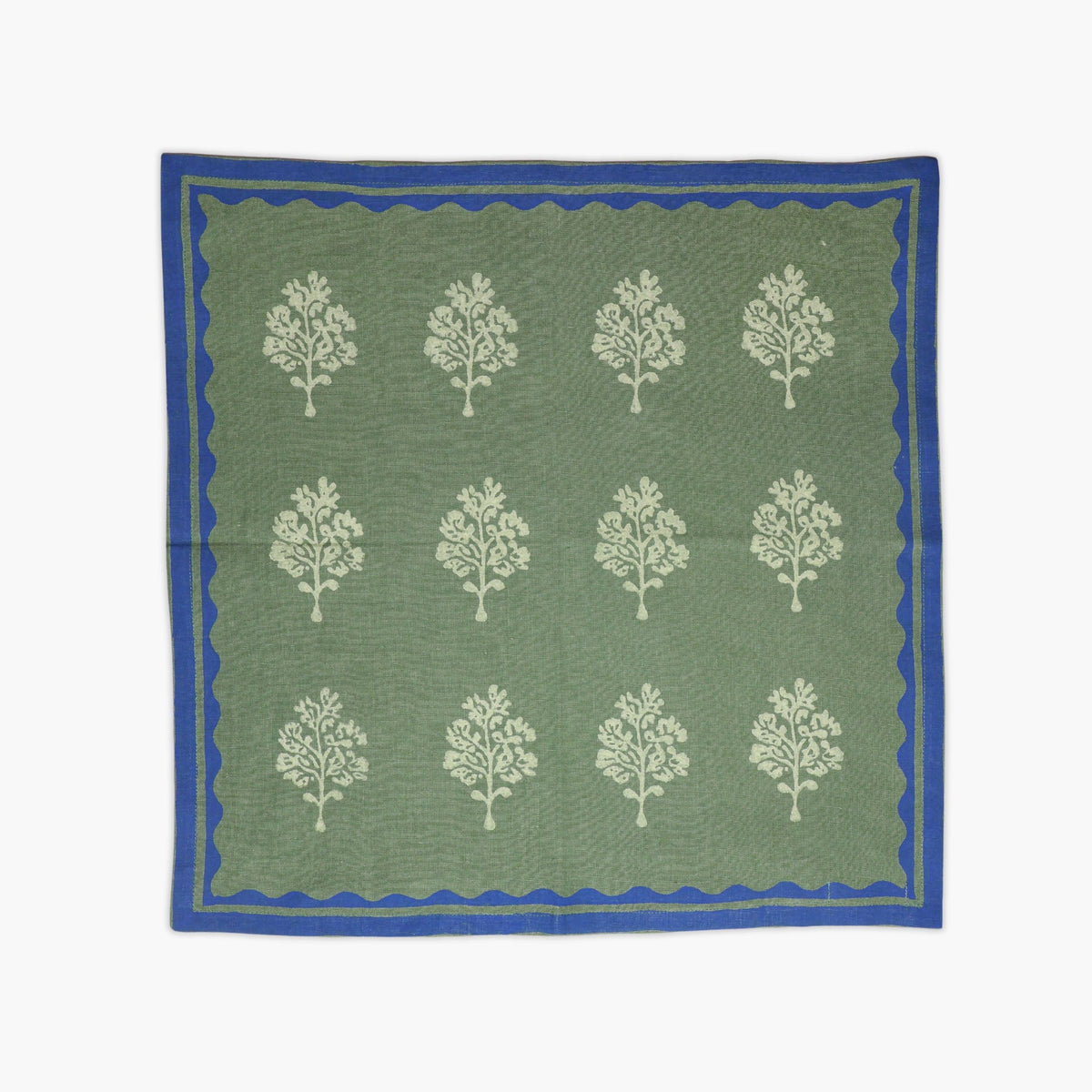 Sara - Pure Cotton Table Napkin Set of 2 - Oil Green