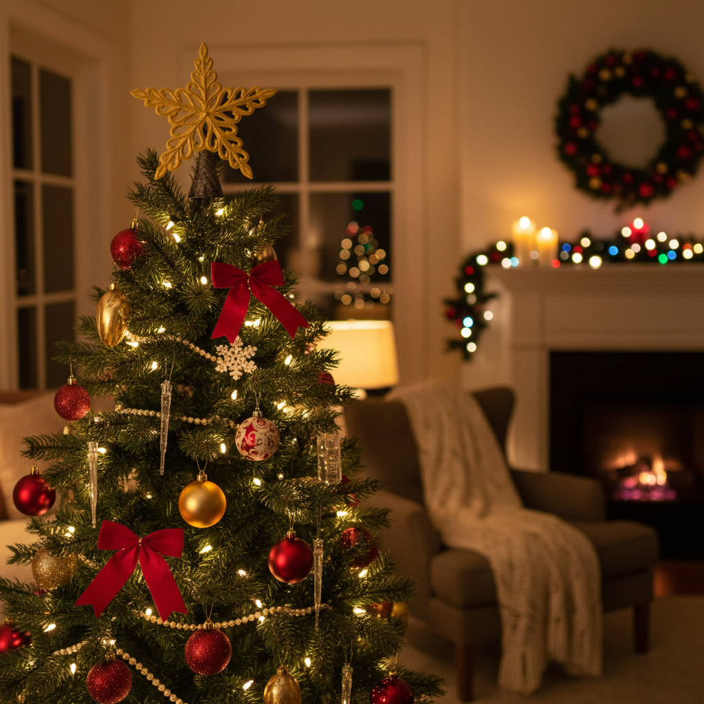 Gold Blooming Star Tree Topper