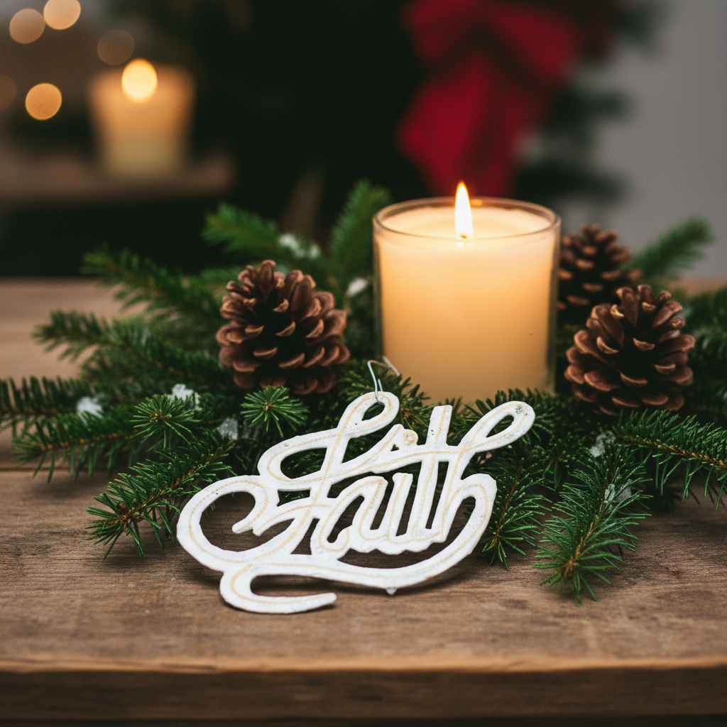 White Faith Ornament