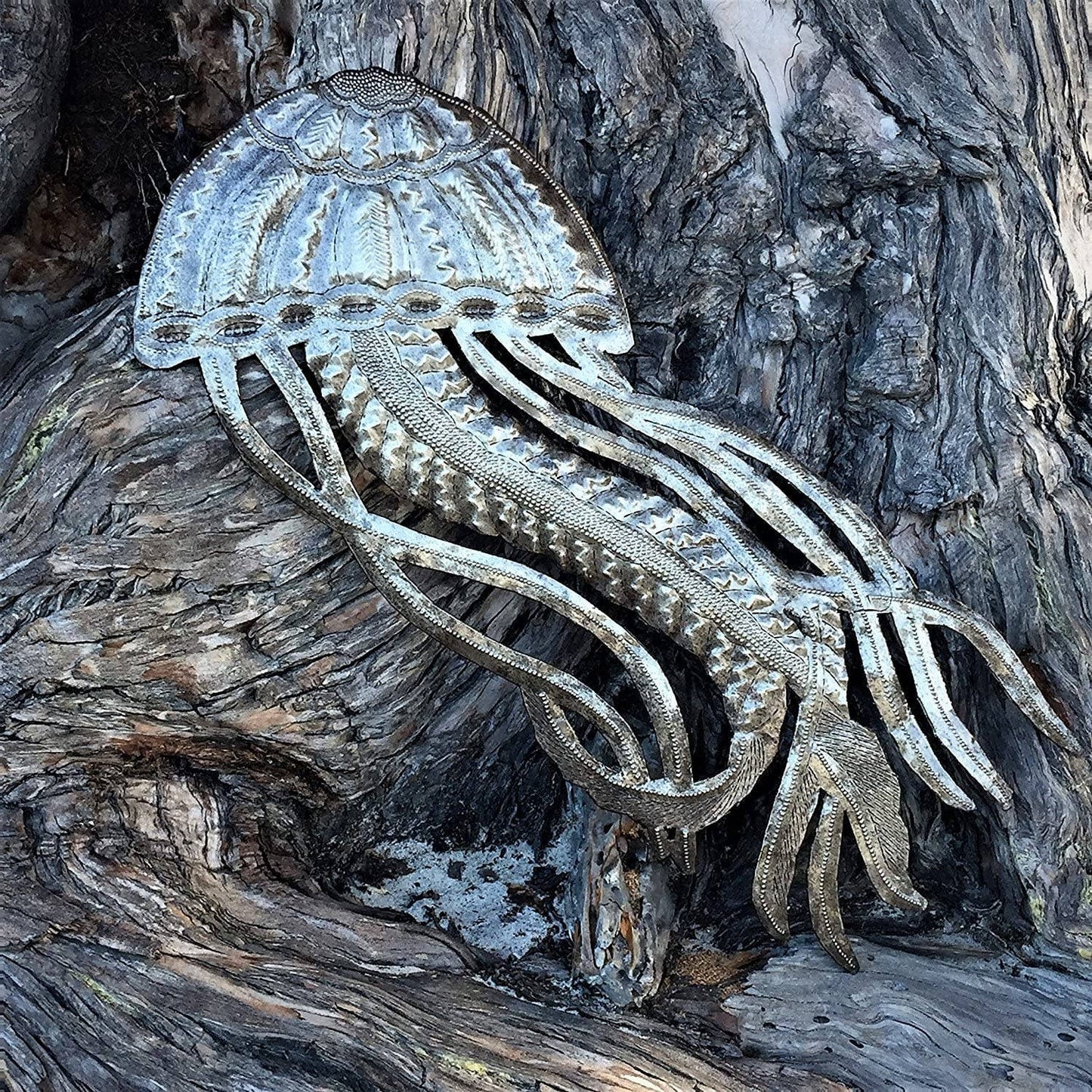 JellyFish Nautical Beach Theme Art, Handmade  7" x 17"