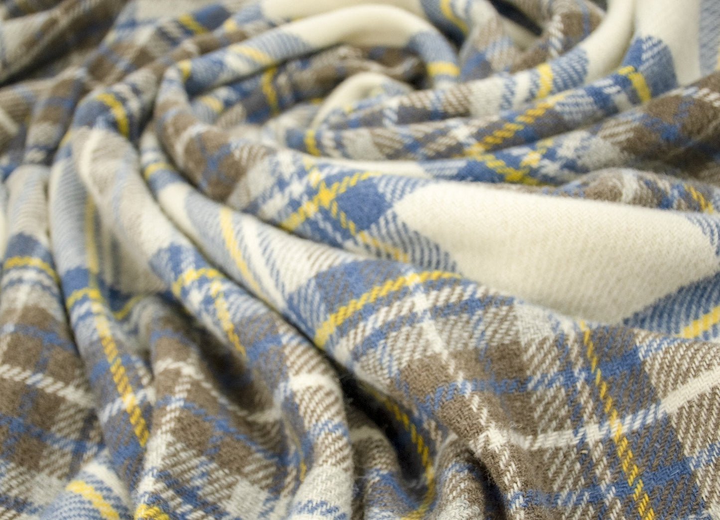 Highland Tweeds Pure New Wool Throw (Muted Blue Stewart)