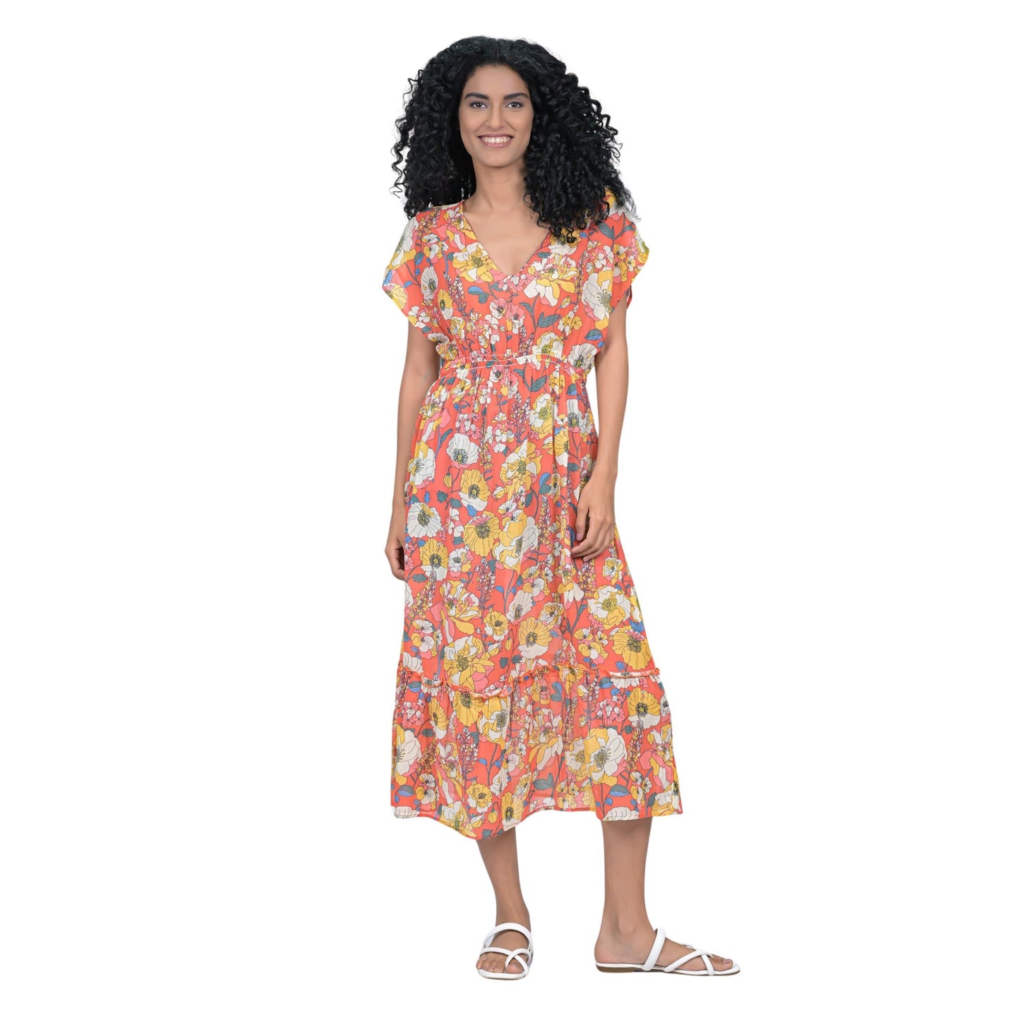 Sunrise Blossom Caftan - Orange