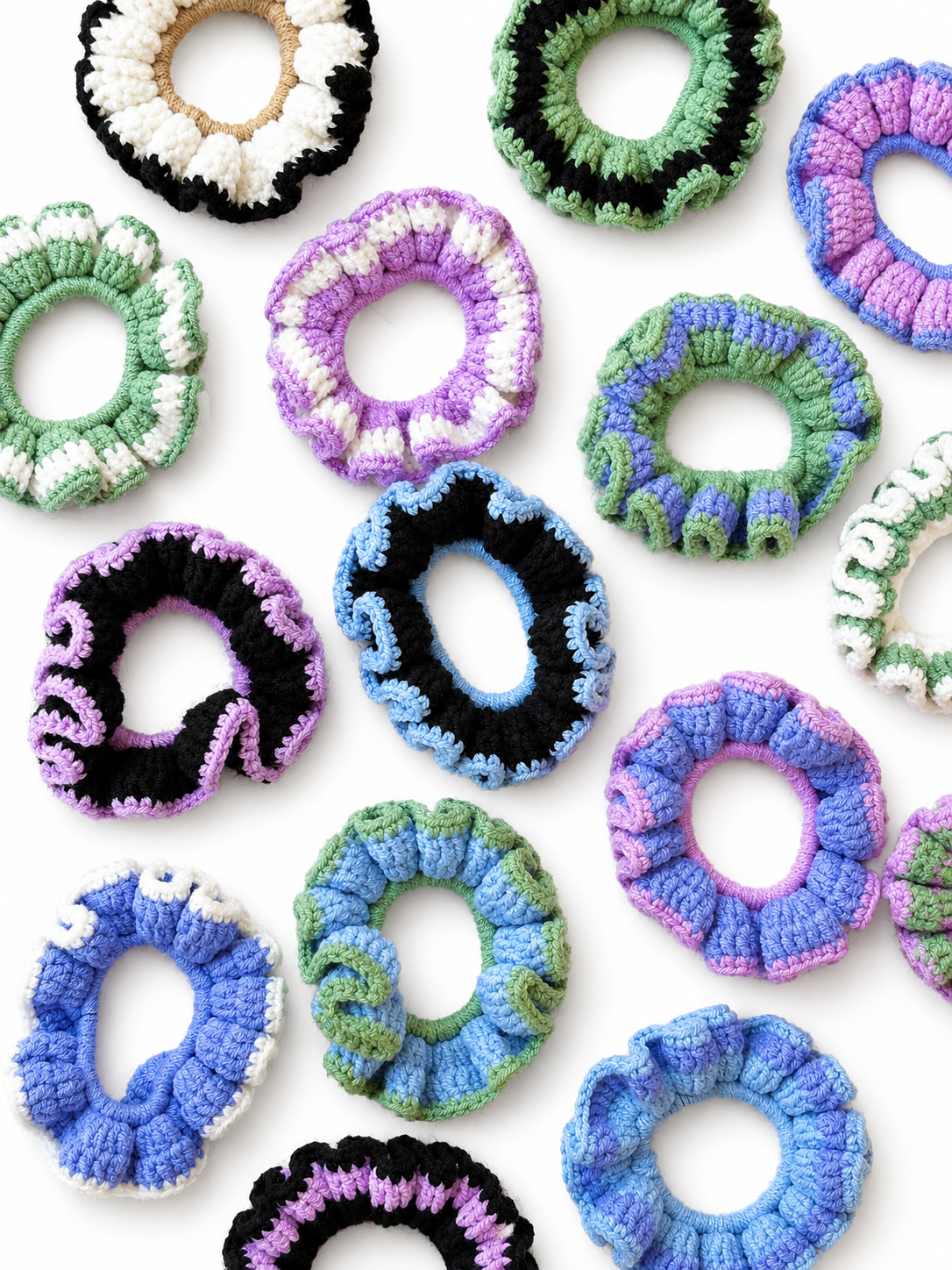 Cotton Crochet Scrunchie - Set of 3