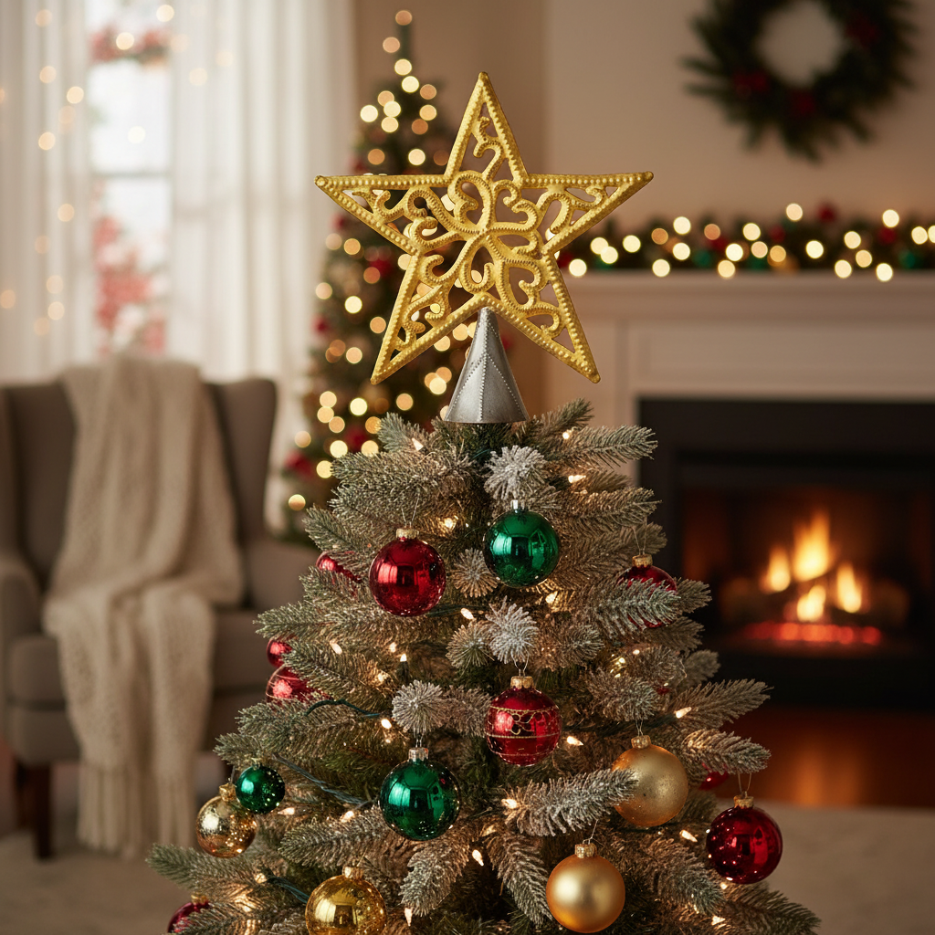 Gold Filigree Star Tree Topper
