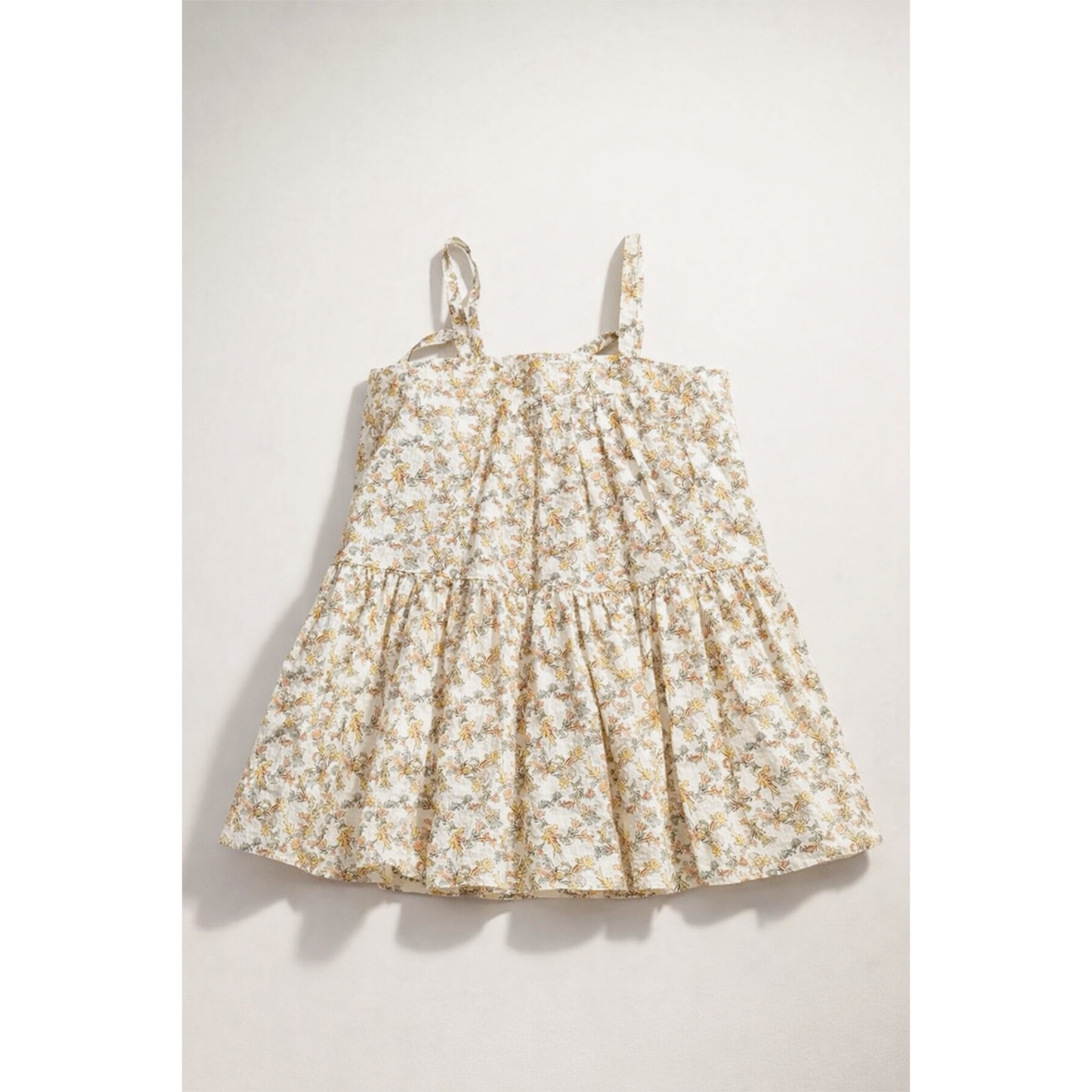 Hikari Pintuck Dress| Mustard Sage Blossom