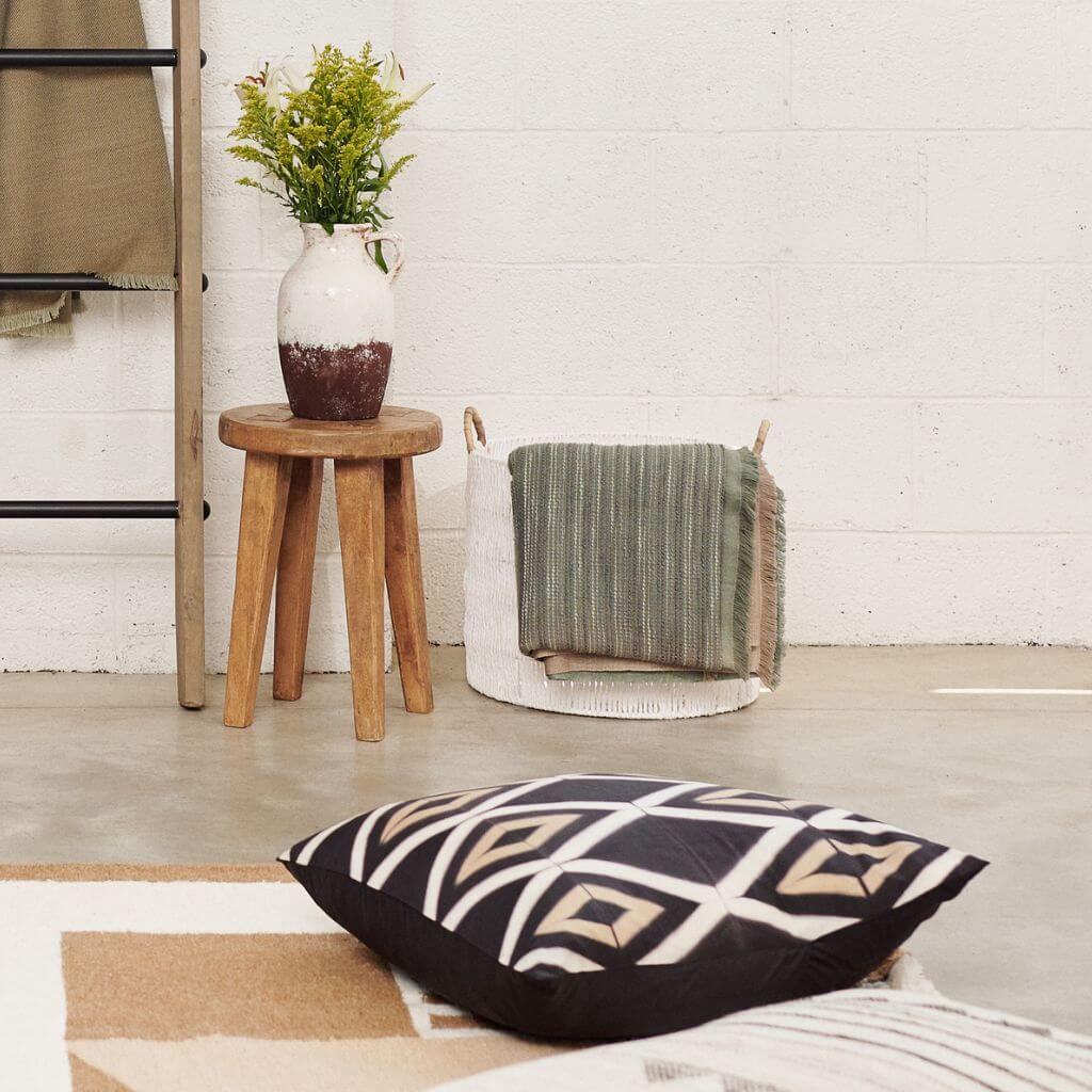 Tisa Handcrafted Shibori Print Mulberry Silk Pillow