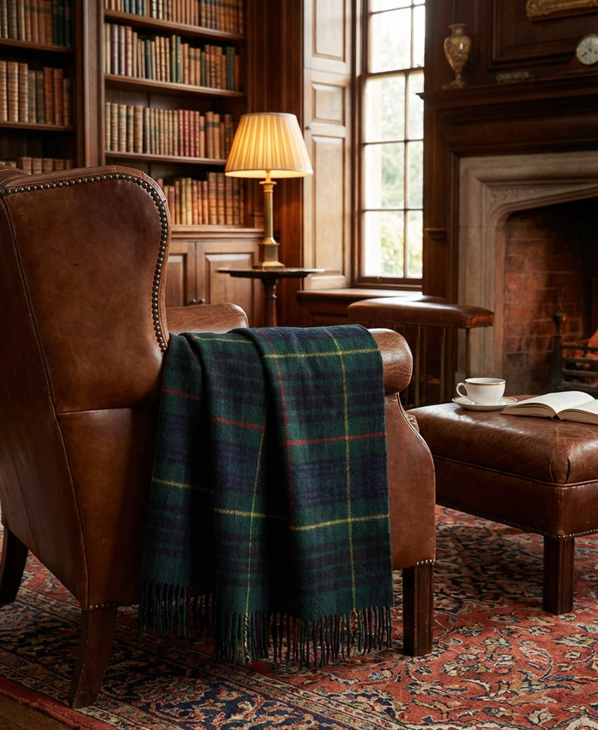 Highland Tweeds Shetland Lambswool Throw - Hunting Stewart