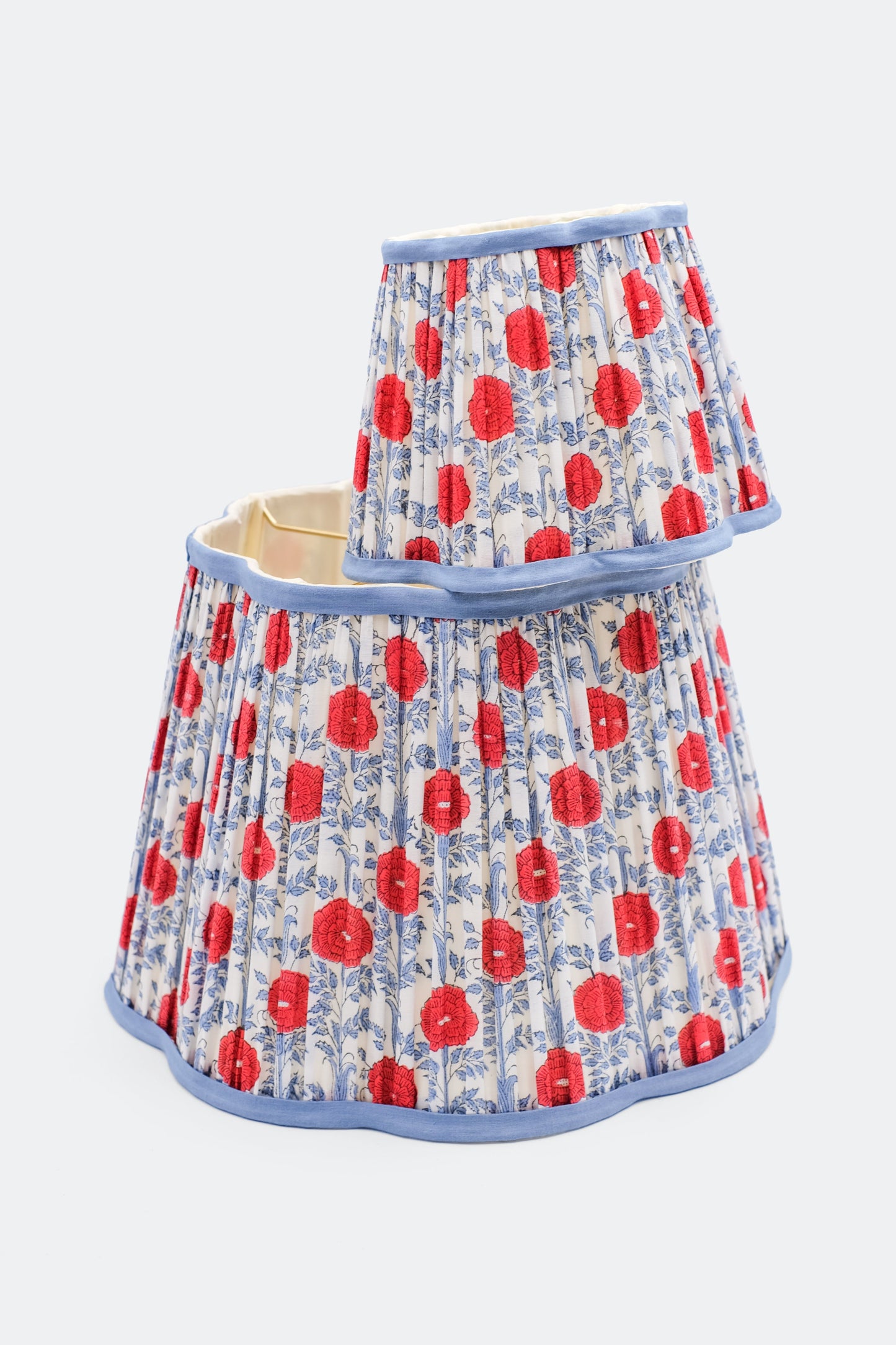 14” Pleated Scalloped Lampshade — Araminta Blockprint