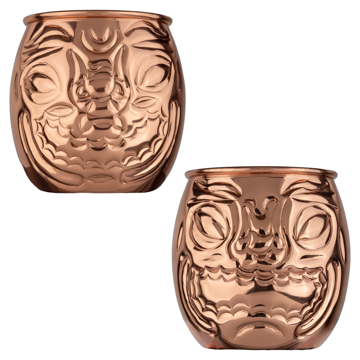 Happy/Sad Copper Barrel Tiki Mug