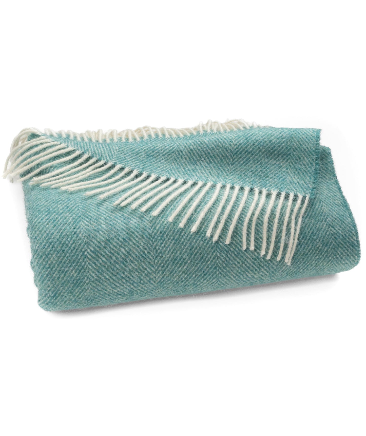 Southampton Home Shetland Lambswool Herringbone Throw – Sea Glass